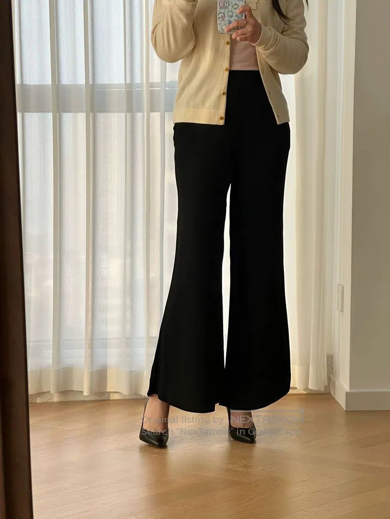 Hermes Hermes Casual Wide Leg Long Pants, Black Size 24" / US 00 / IT 34 - 1 Thumbnail