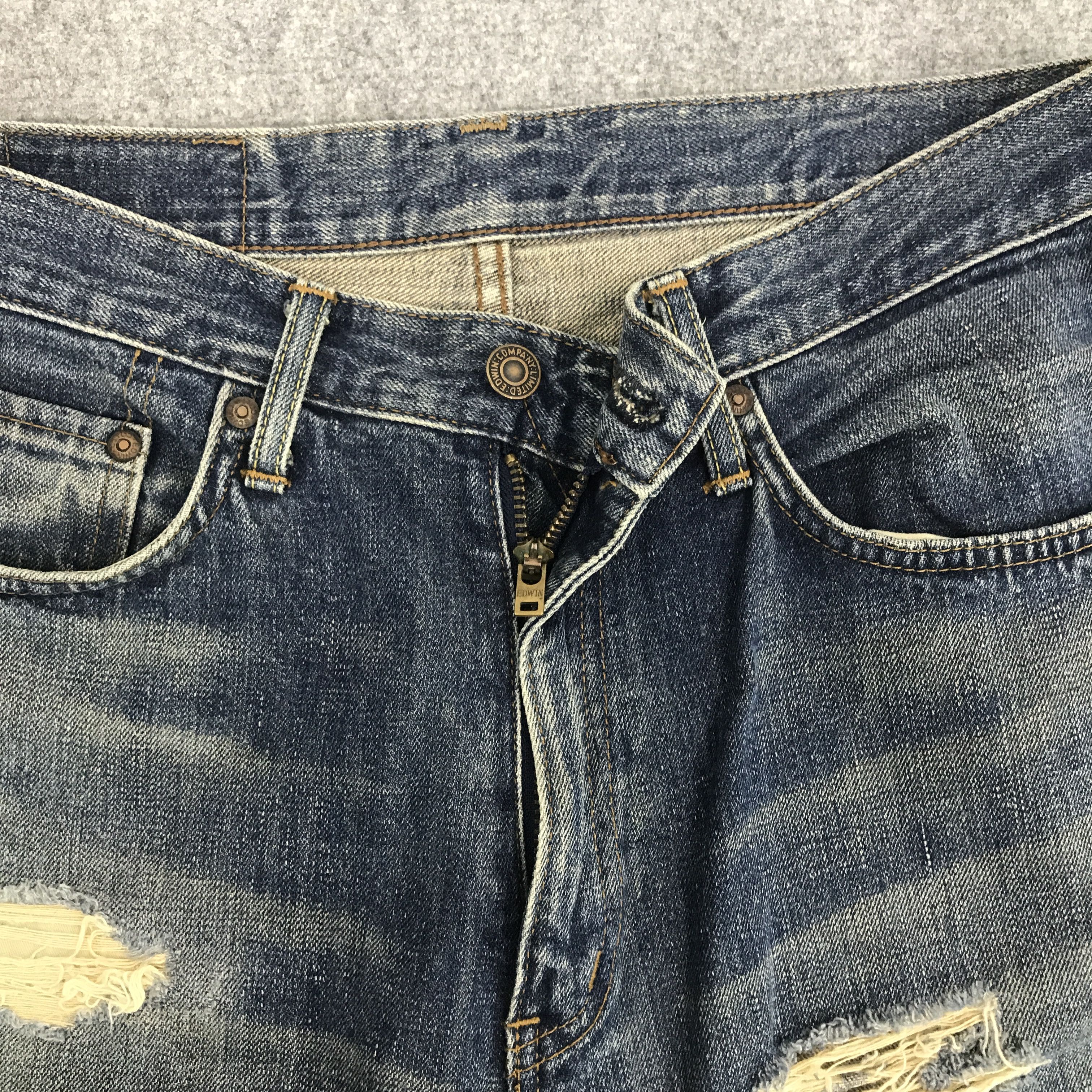 Edwin Rare Japan denim Edwin distressed denim jeans pants Size US 30 / EU 46 - 5 Thumbnail