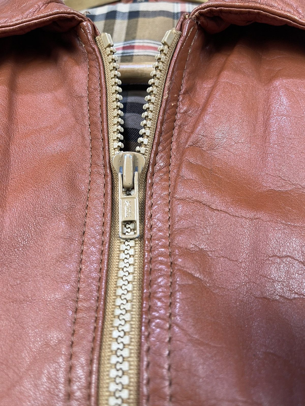 Japanese Brand VINTAGE LEATHER JACKET NOVA CHECK LINED Size US S / EU 44-46 / 1 - 11 Thumbnail