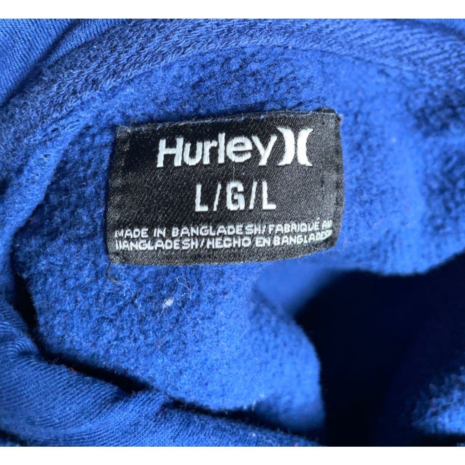 Hurley Hurley Hoodie Men Large Blue Spell Out Pullover Drawstring Sweatshirt Y2K Vintage Graphic Print Pocket Logo Crew Neck Size US L / EU 52-54 / 3 - 3 Thumbnail
