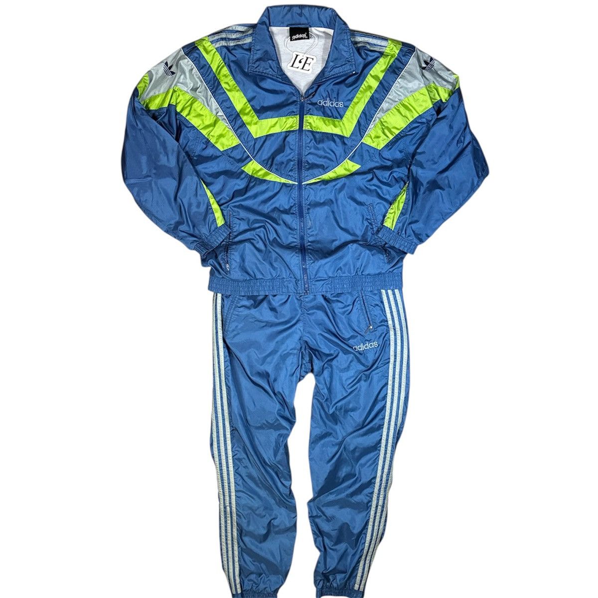 Mens Adidas Nylon Vintage 90s Tracksuit Set Size L