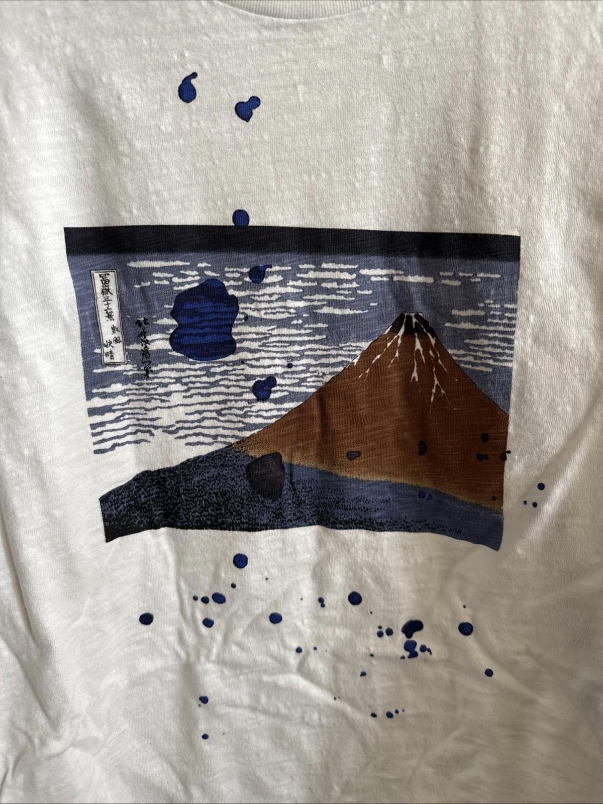Uniqlo Uniqlo Hokusai Blue Shirt Mens M Blue Mt Fuji Graphic Tee Size US M / EU 48-50 / 2 - 2 Thumbnail