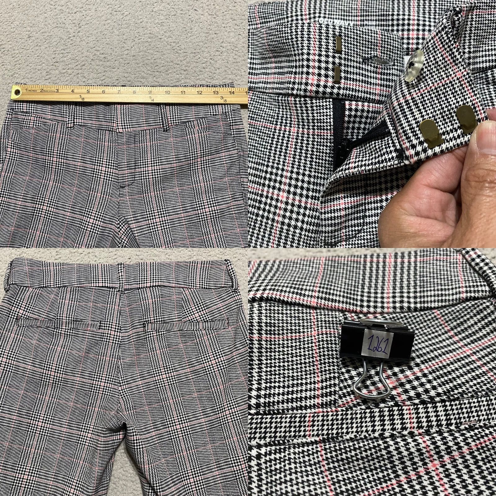 Old Navy Old Navy Womens Pants Gray Plaid Pixie Slim Straight Ankle Mid Rise Pockets XS? Size 27" / US 4 / IT 40 - 8 Thumbnail