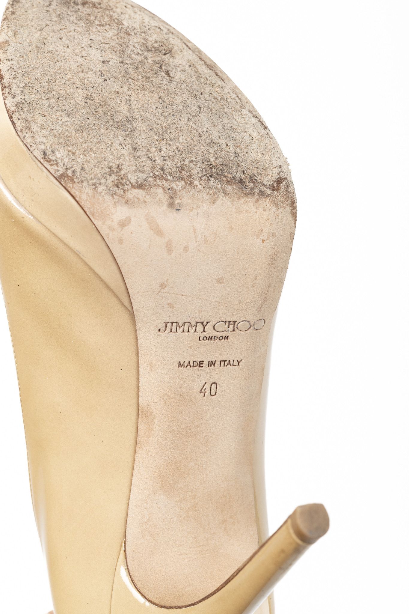 Jimmy Choo Jimmy Choo Luna Tan Patent-Leather Peep-Toe Platform Pumps Size US 9.5 / IT 39.5 - 5 Thumbnail