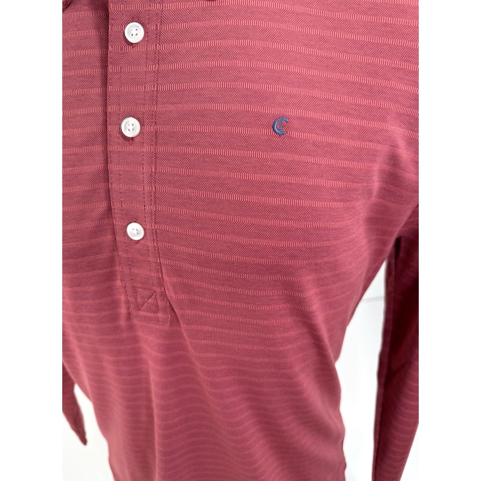 Logo 7 Criquet Rugby Shirt - Red Lightweight Striped Embroidered Logo Polo S Mens Long Sleeve Size US S / EU 44-46 / 1 - 3 Thumbnail