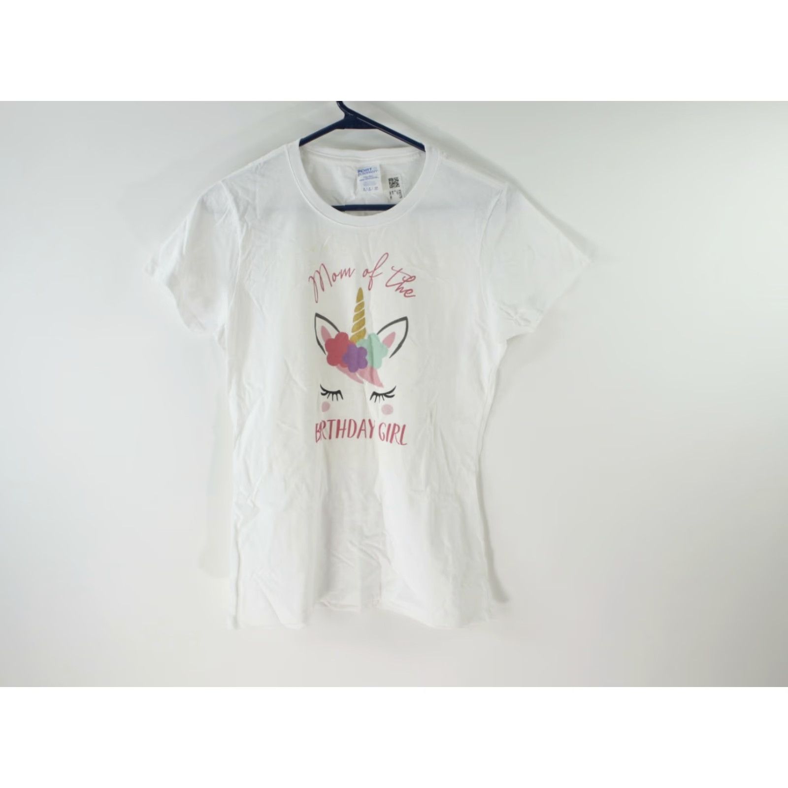 Vintage Port And Company Shirt Women Small White Mom of The Birthday Girl Graphic Tee Birthday Womens Size S / US 4 / IT 40 - 2 Thumbnail