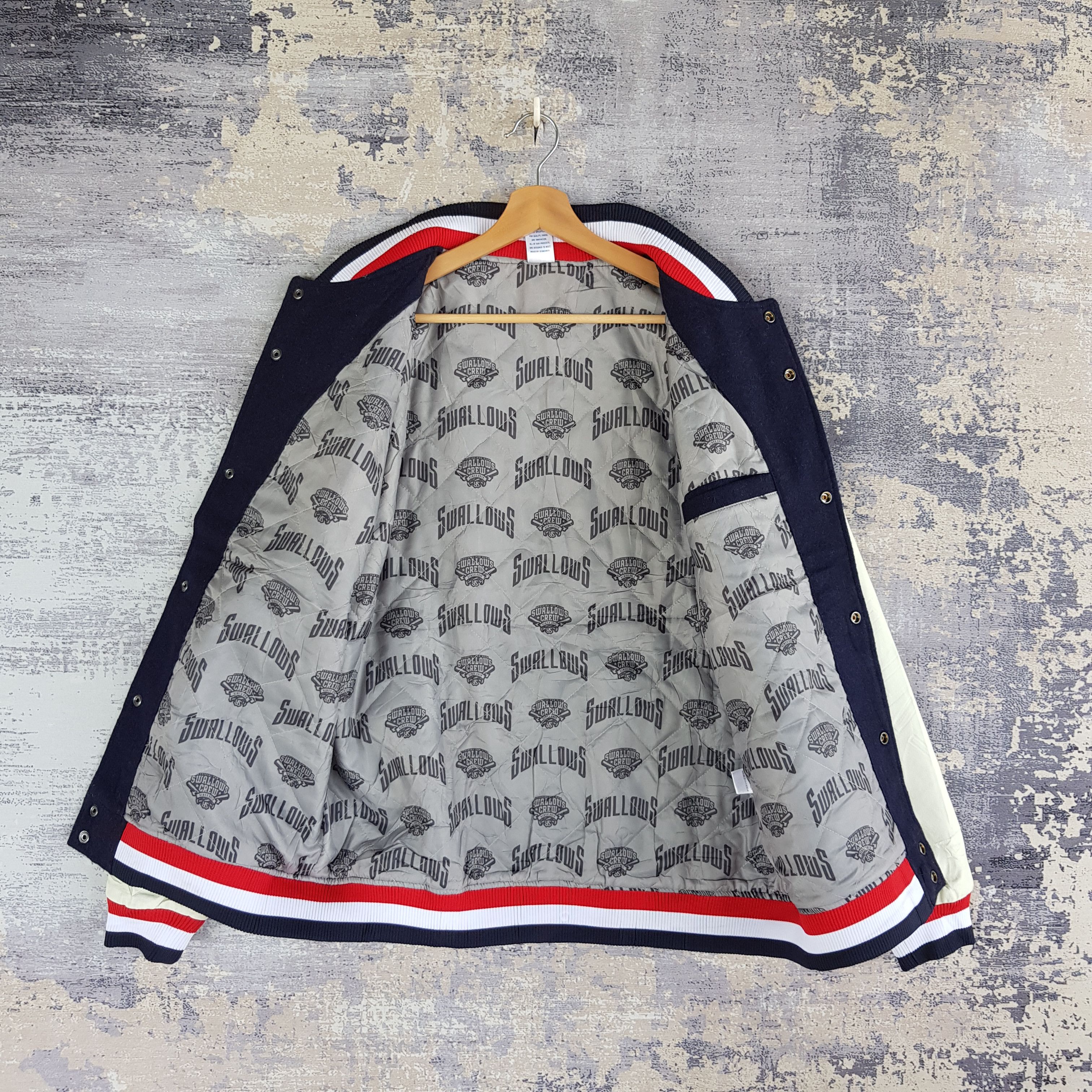 Majestic × Vintage Vintage Majestic Varsity Jacket Swallow Crew Wool Jacket Size US L / EU 52-54 / 3 - 7 Thumbnail