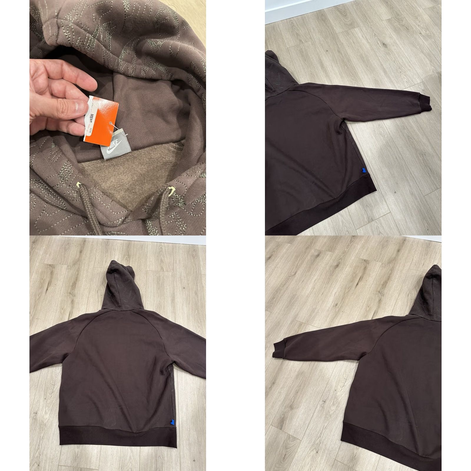 Nike VINTAGE Nike Hoodie Mens 2XL Brown Embroidered Logo Swoosh Monogram Drawstring Pullover Size US XXL / EU 58 / 5 - 8 Thumbnail