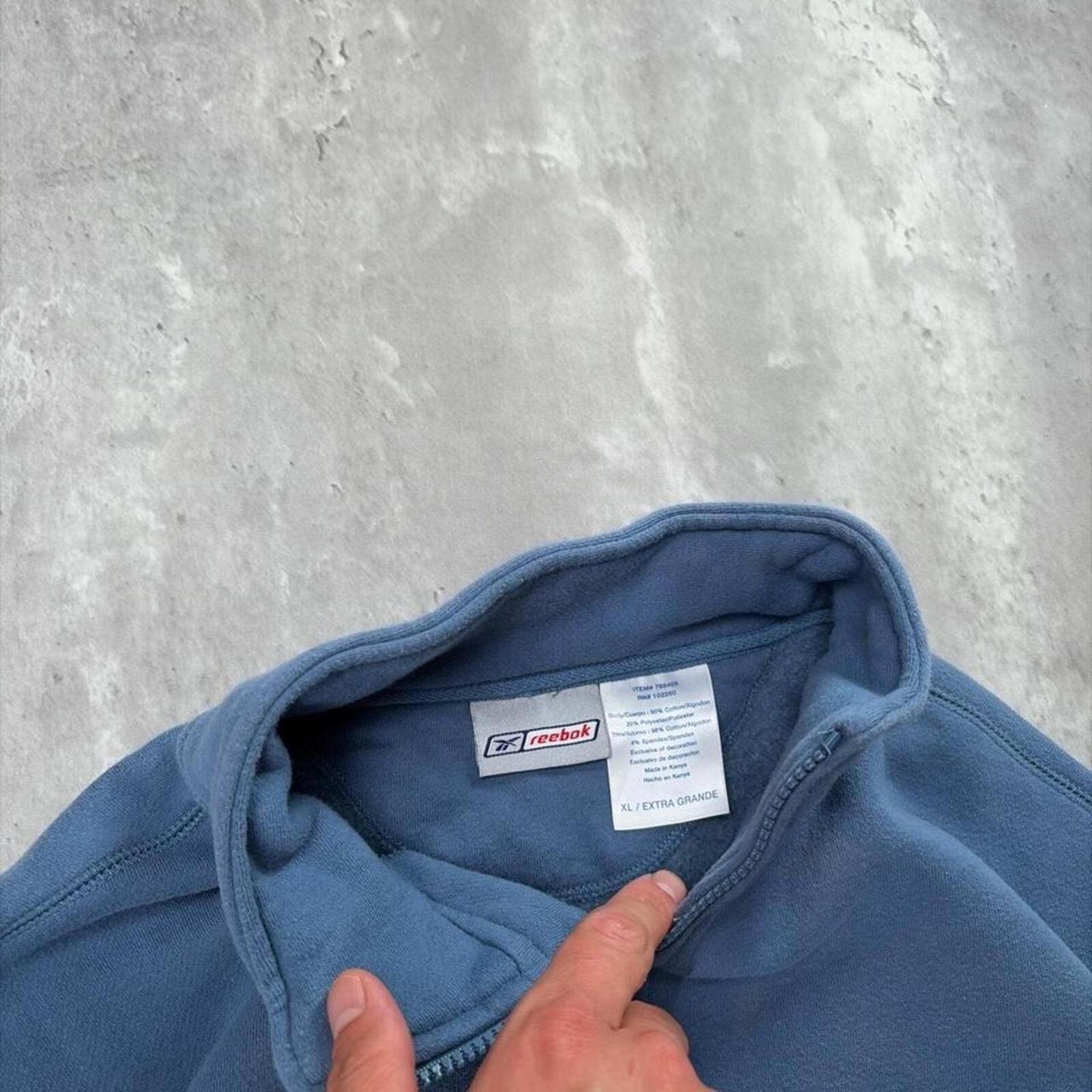 Reebok Vintage Blue Reebok Grunge Quarter Zip Pullover Sweater Size US XL / EU 56 / 4 - 6 Thumbnail