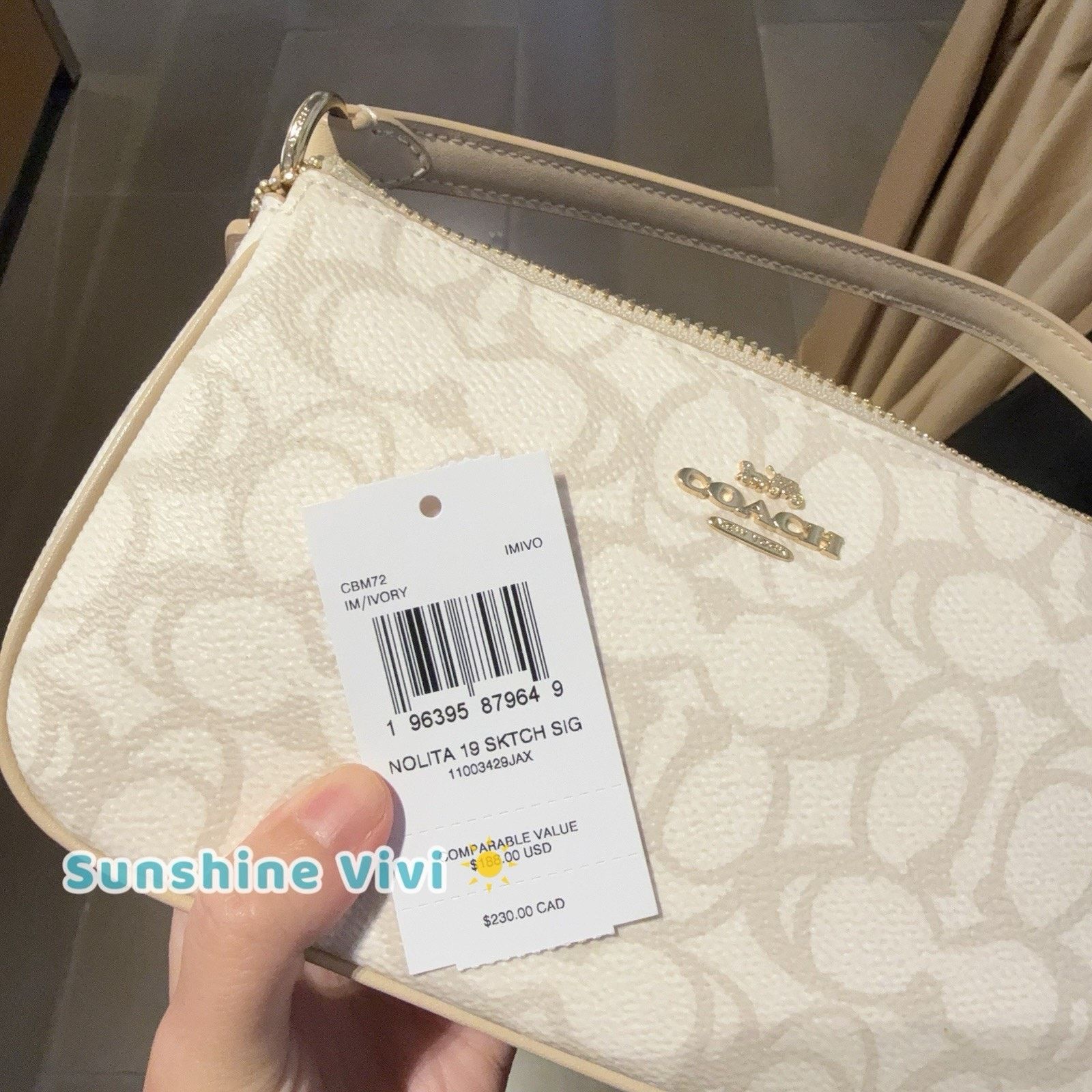 Coach NWT Coach Nolita 19 In Sketch Signature Gold/Ivory CBM72 Size ONE SIZE - 9 Thumbnail