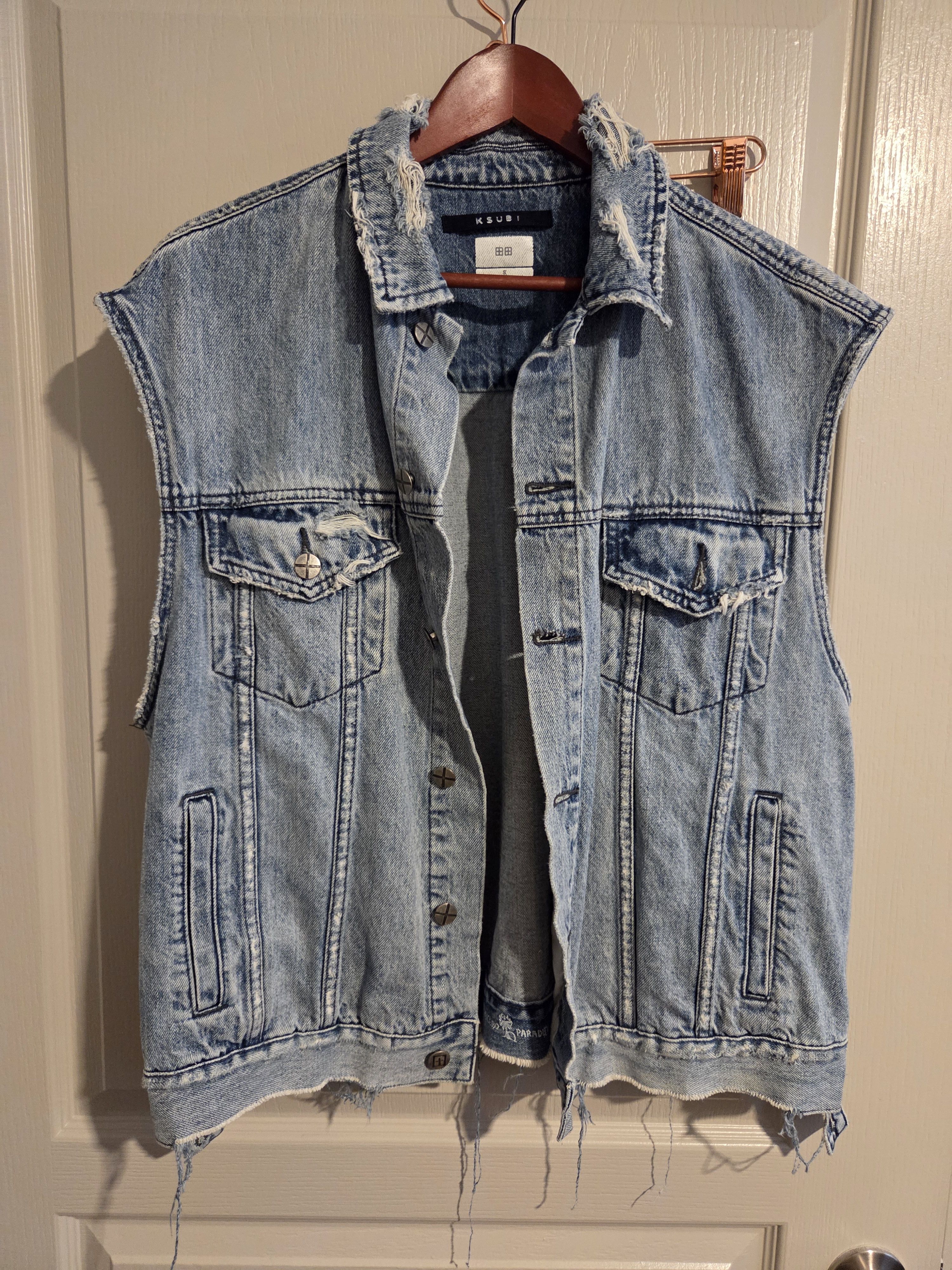 Ksubi Vices Vest Acid Trip Trash Wash Denim vest Size US S / EU 44-46 / 1 - 1 Thumbnail