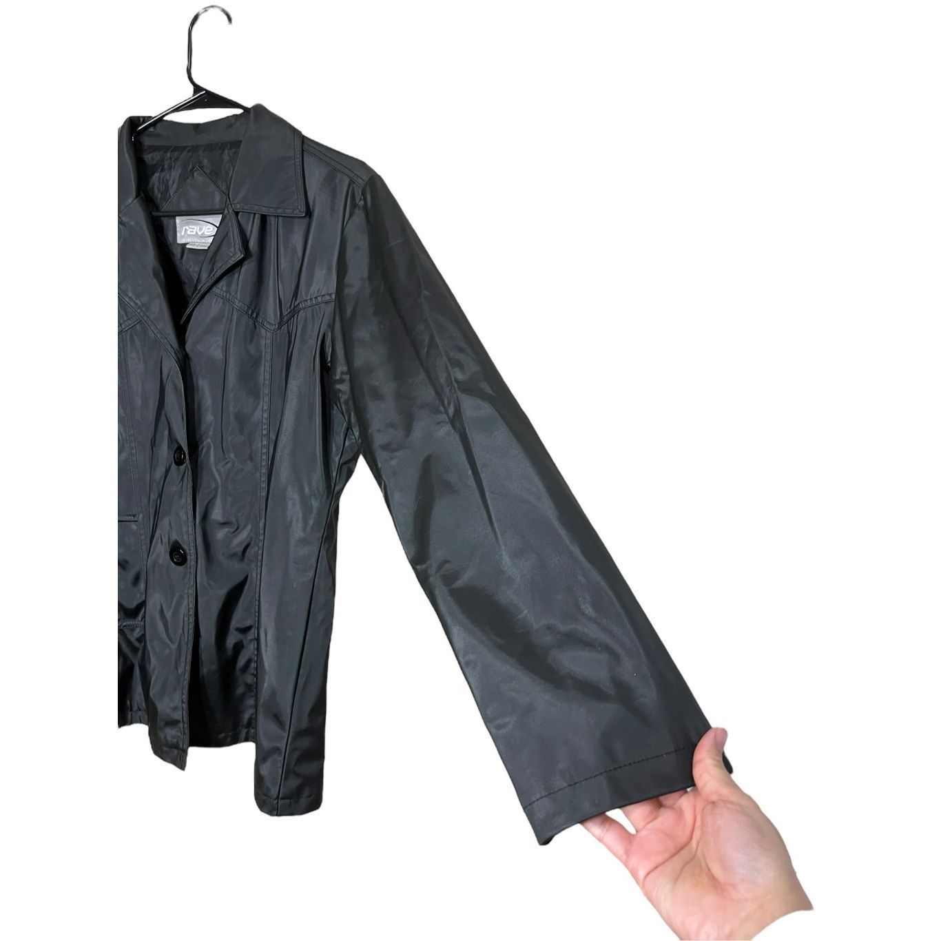 Other Vintage Rave 90s Y2K Shiny Black Coat Size Large Size L / US 10 / IT 46 - 4 Thumbnail