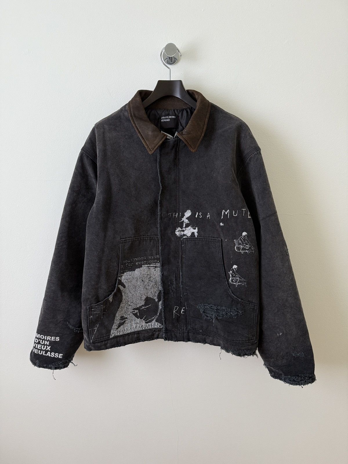 Enfants Riches Deprimes Distressed Leather Collar Graphic Work Jacket Size US M / EU 48-50 / 2 - 1 Thumbnail