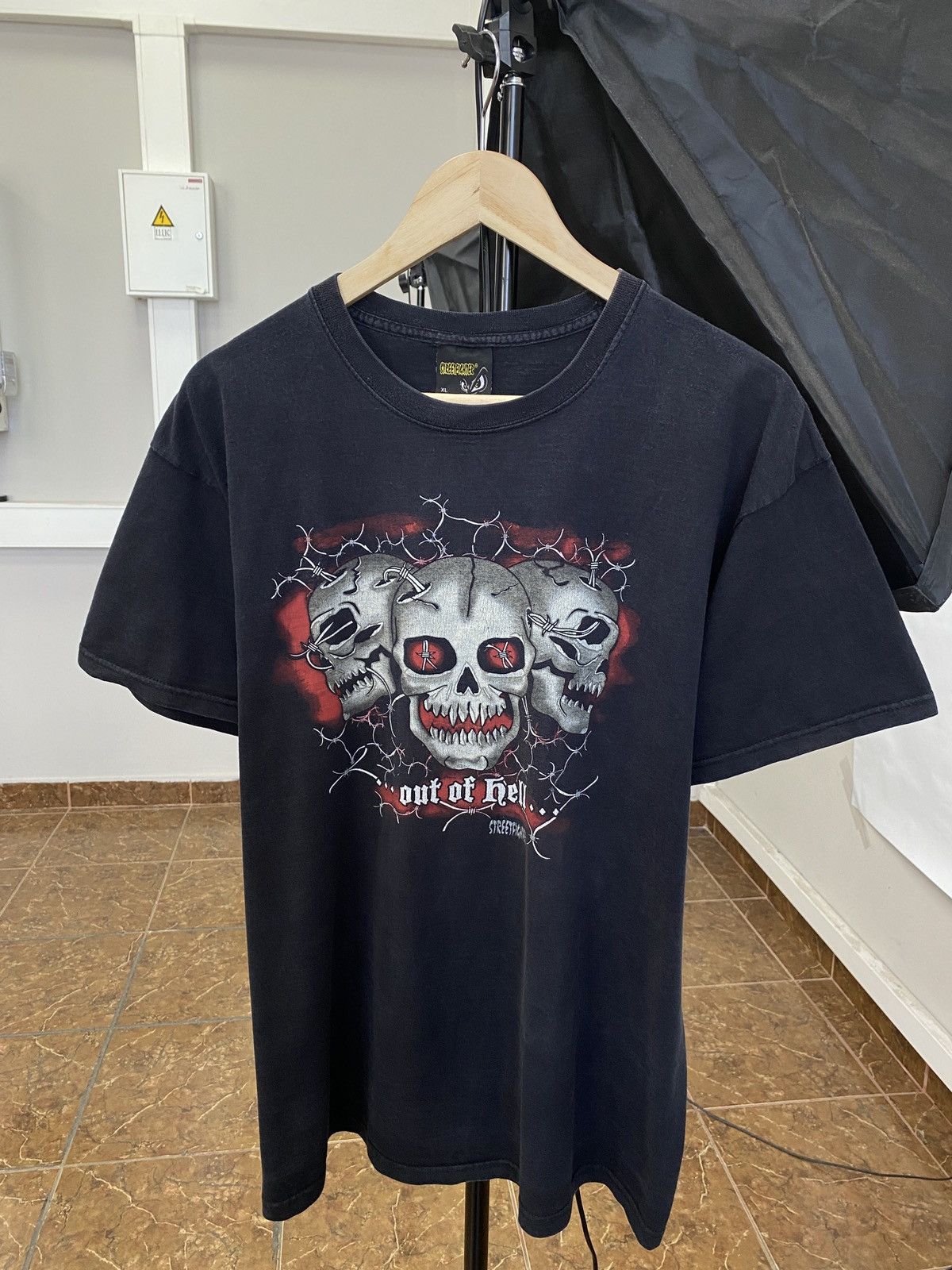 4GSELLER 💀 Vintage 90s Skull Death Street Fighter Out of Hell T-Shirt Size US XL / EU 56 / 4 - 1 Thumbnail