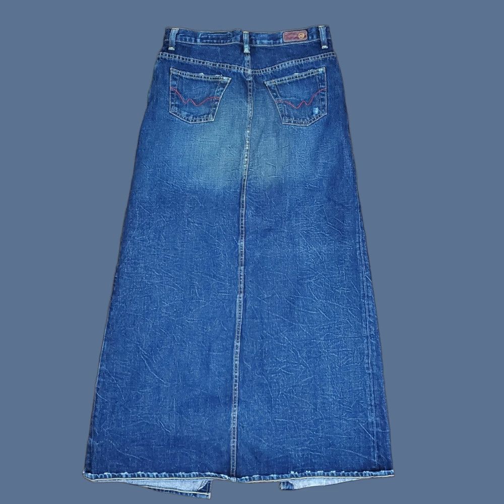 VINTAGE AG Adriano Goldschmied Skirt Womens 26 Blue Denim Maxi Pioneer Made USA Pocket