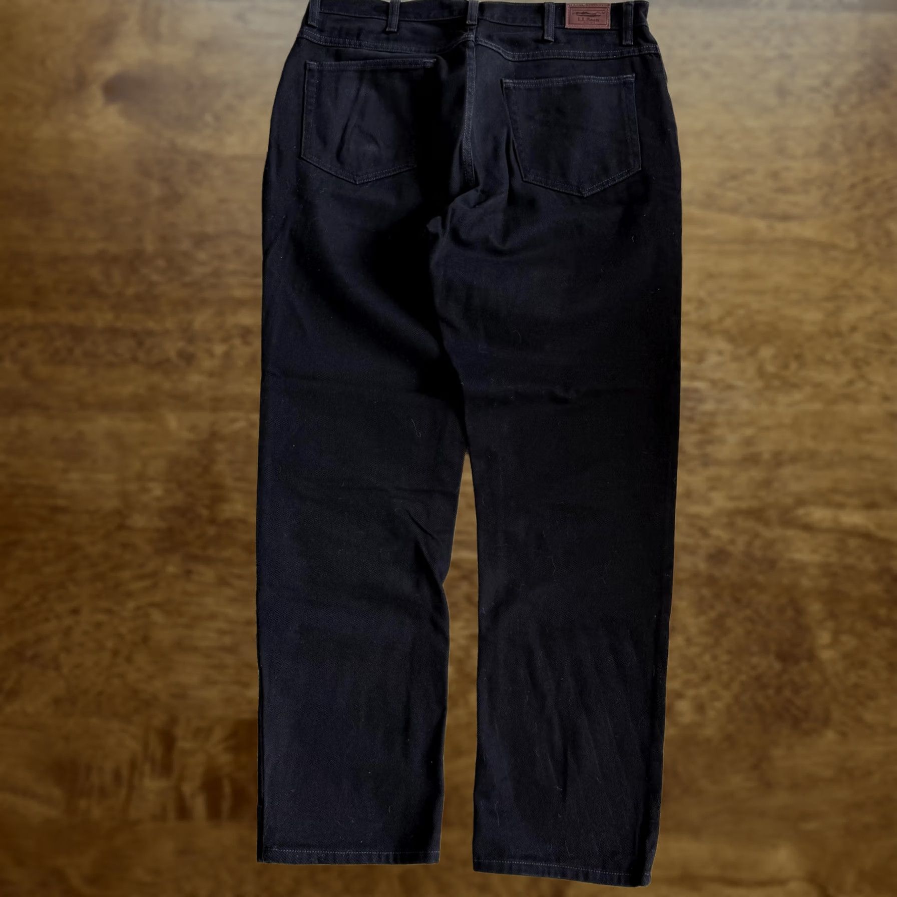 Vintage L.L. Bean Classic Fit Jeans Mens 37x32 Dark Wash Black Denim Straight Casual Size US 37 - 1 Thumbnail