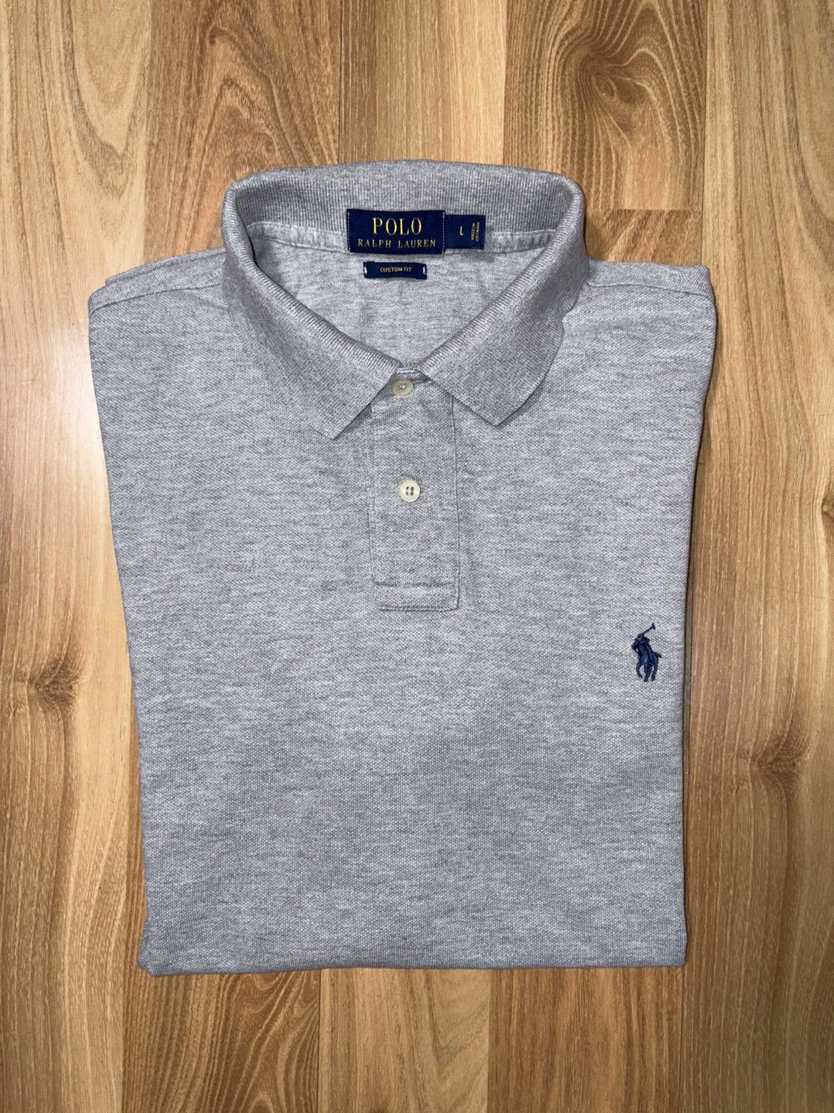 Polo Ralph Lauren Vintage Style Polo Ralph Lauren Grey Polo Shirt Custom Fit Size US L / EU 52-54 / 3 - 1 Thumbnail