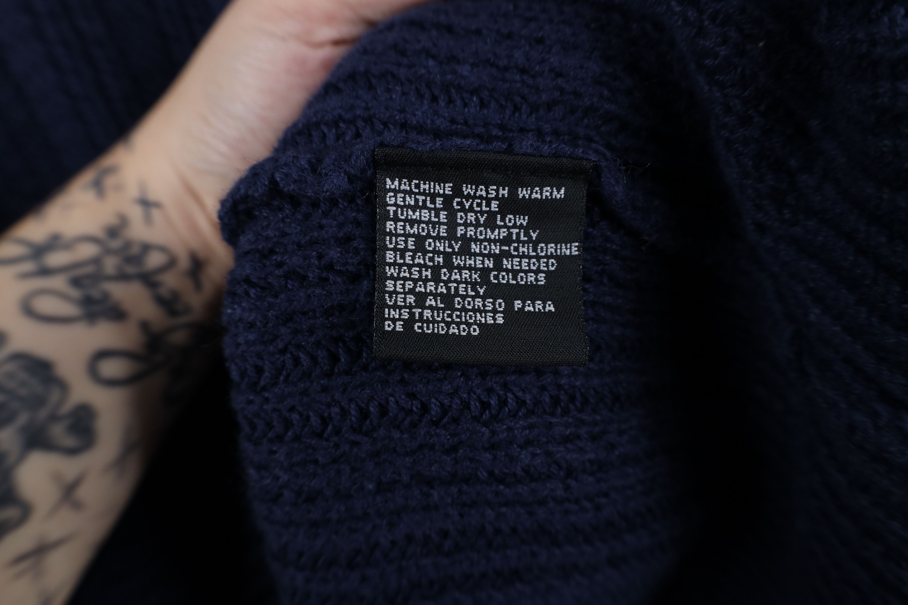 Vintage Vintage 90s Streetwear Ribbed Knit Crewneck Sweater Blue Size US XL / EU 56 / 4 - 8 Thumbnail