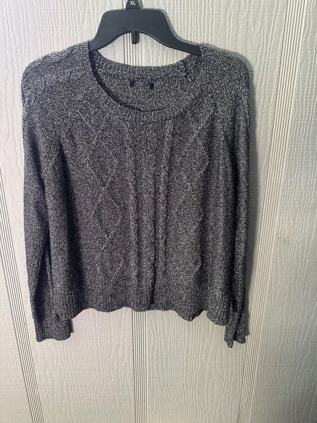 Hysteric Glamour Women's Medium Sweater Glam Waist Length Grunge goth Glitter Size M / US 6-8 / IT 42-44 - 2 Thumbnail