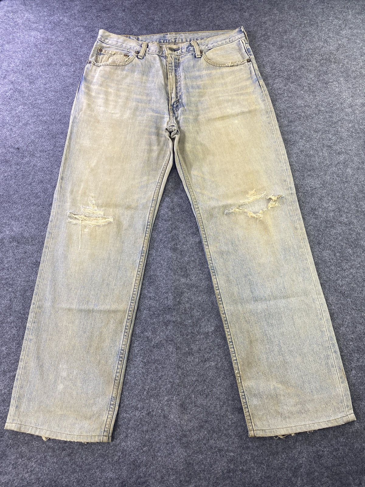 Jean × Levi's × Vintage Vintage Levis 502 Distresses Blue Wash Jeans - J938 Size US 34 / EU 50 - 2 Thumbnail