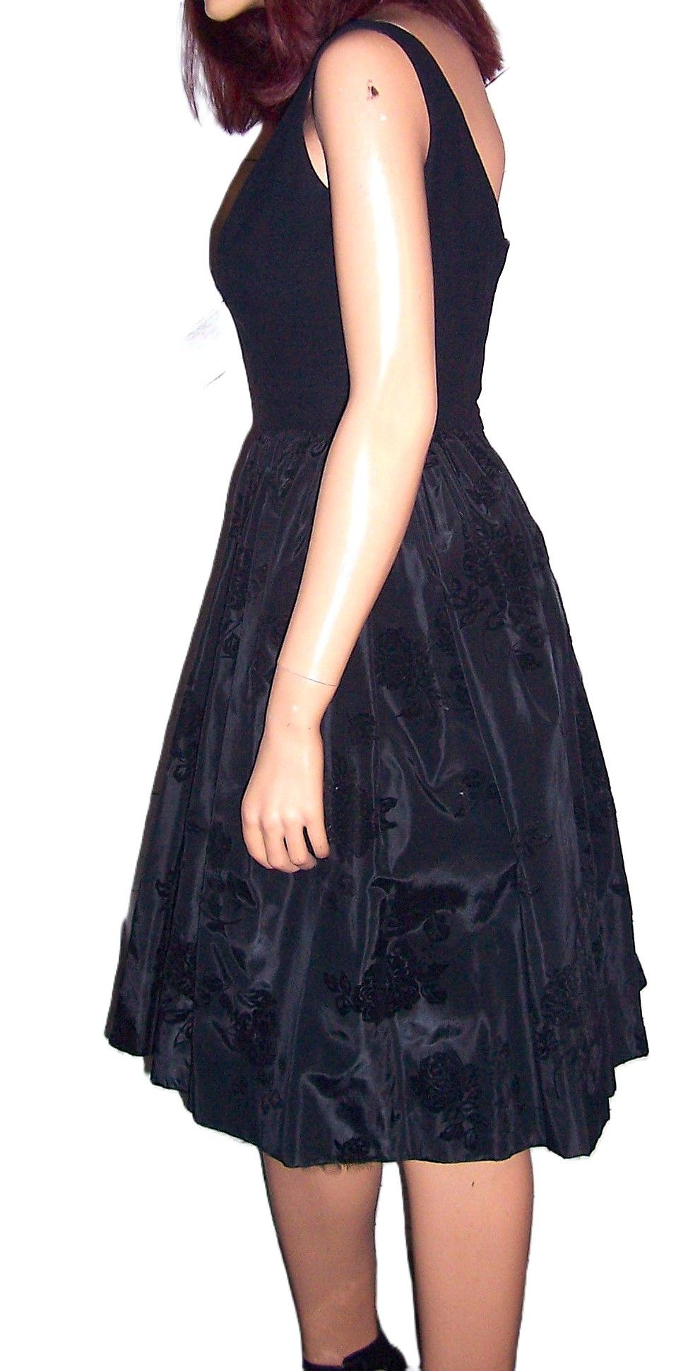 Vintage Vintage Lord & Taylor 5th Avenue Black Floral Dress S Size S / US 4 / IT 40 - 4 Thumbnail