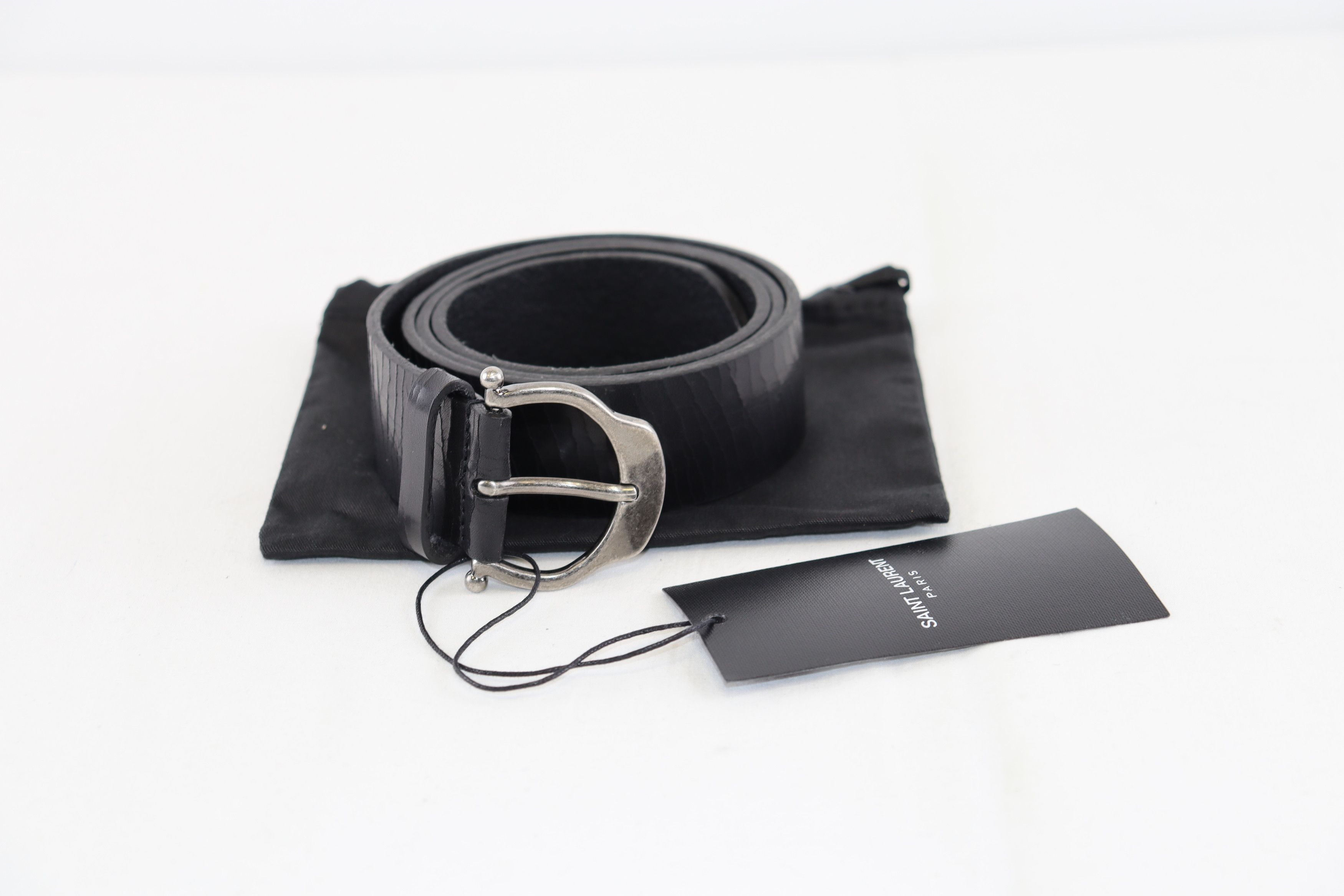 Saint Laurent Paris o1rshd1 Size: 90cm / Vegetal Browny Craquele YSL Belt Nero Size 34 - 3 Thumbnail