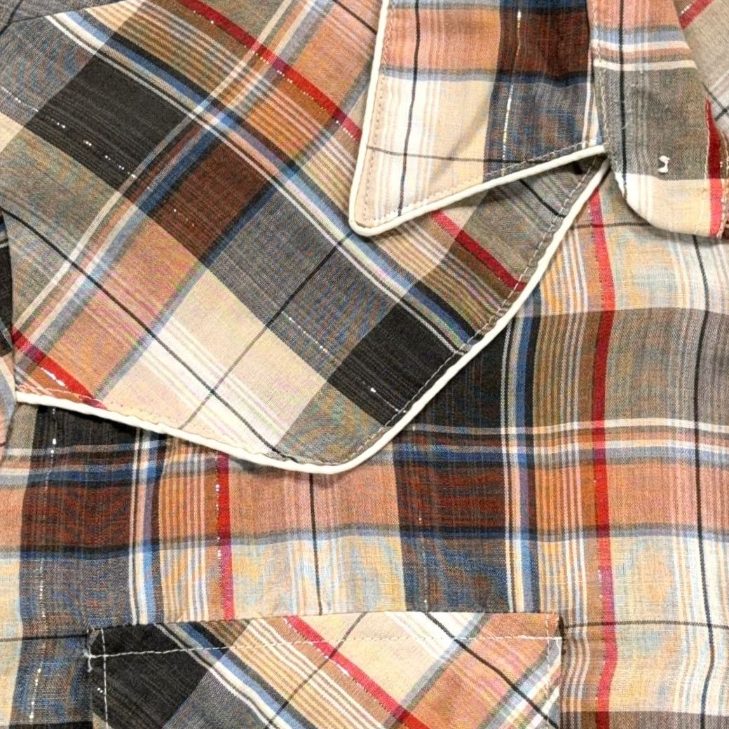 Rails VINTAGE Canyon Trails Western Shirt Adult MEDIUM Brown Plaid Pearl Snap 70s Mens Size US M / EU 48-50 / 2 - 6 Thumbnail