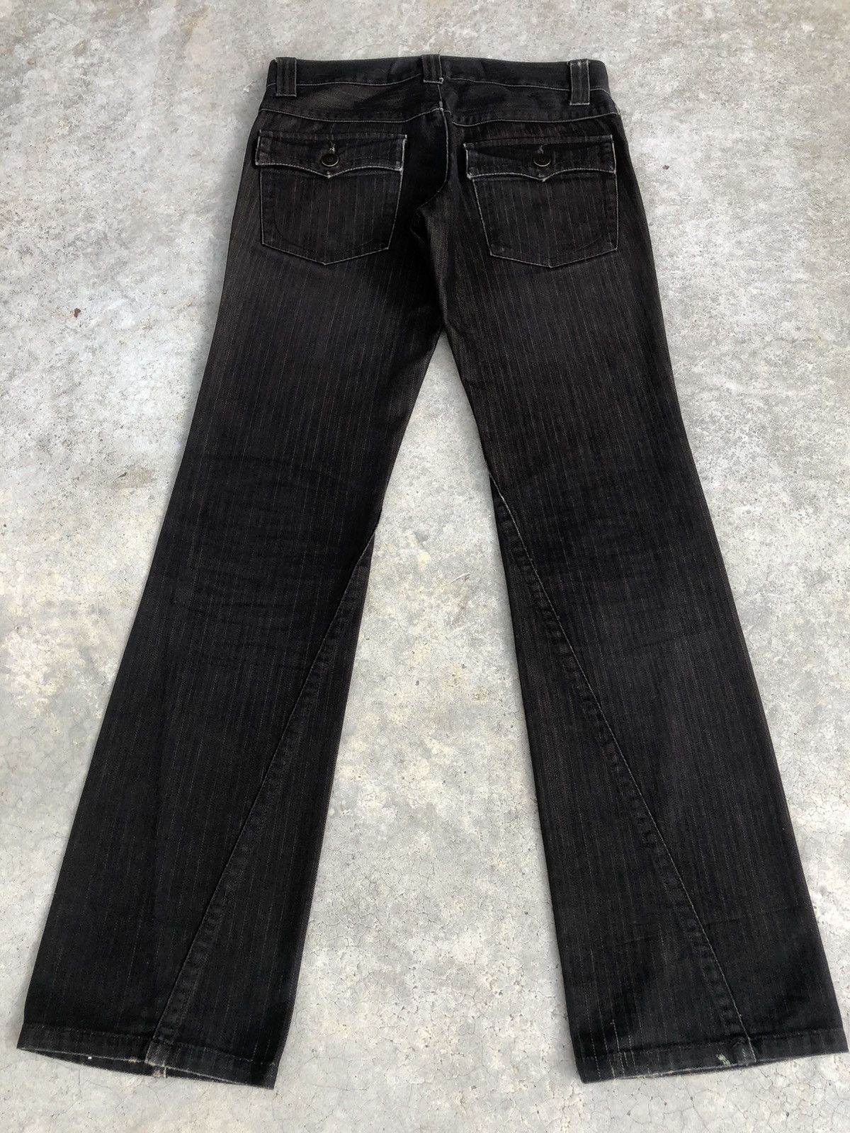 Melrose Japanese Melrose Flared Jeans Hickory Stripe Distressed Size US 31 - 2 Thumbnail