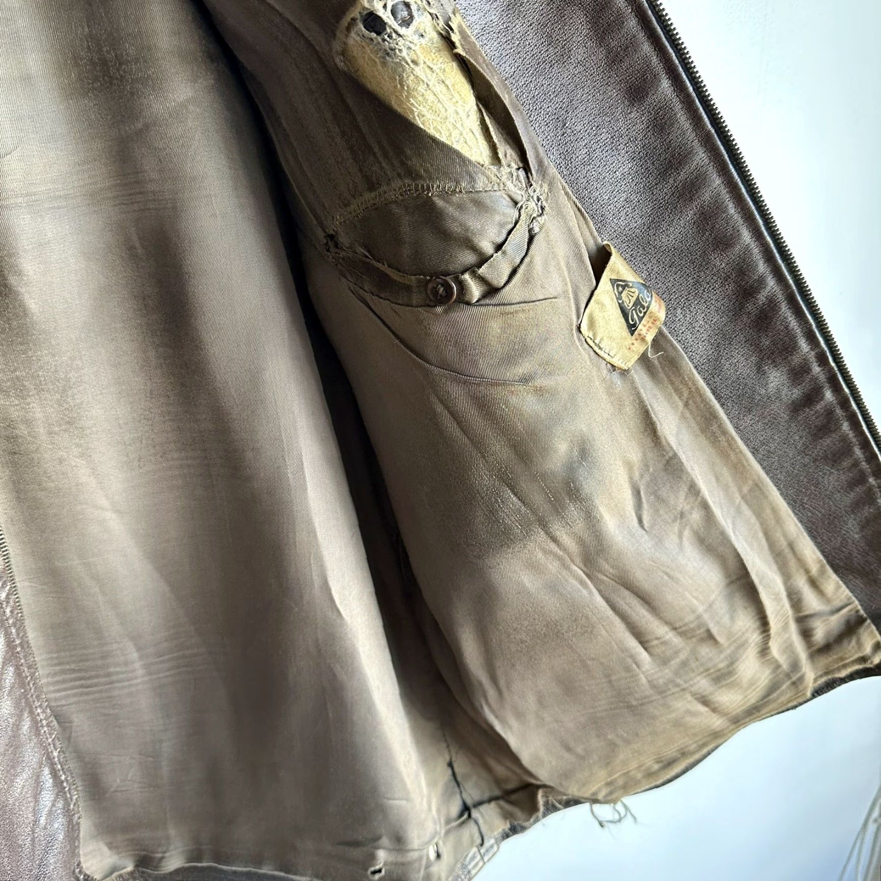 Vintage VINTAGE Leather Jacket 1950s Czech Gala High Quality 3XL Size US XXL / EU 58 / 5 - 7 Thumbnail