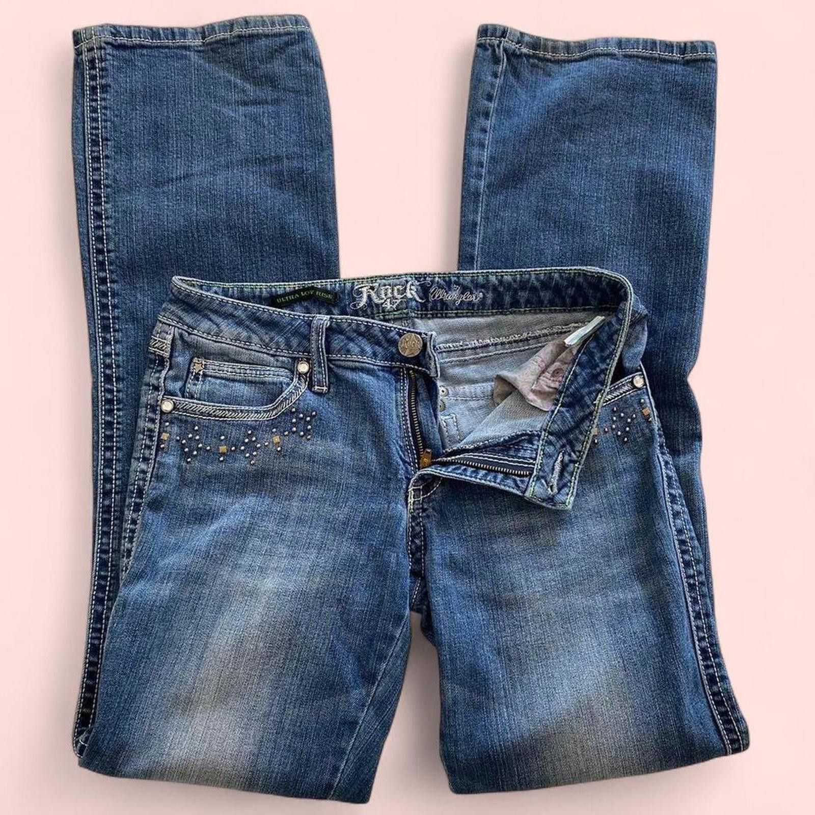 Other Rock 47- ultra low rise boot cut jeans with studded details Size 28" / US 6 / IT 42 - 1 Thumbnail