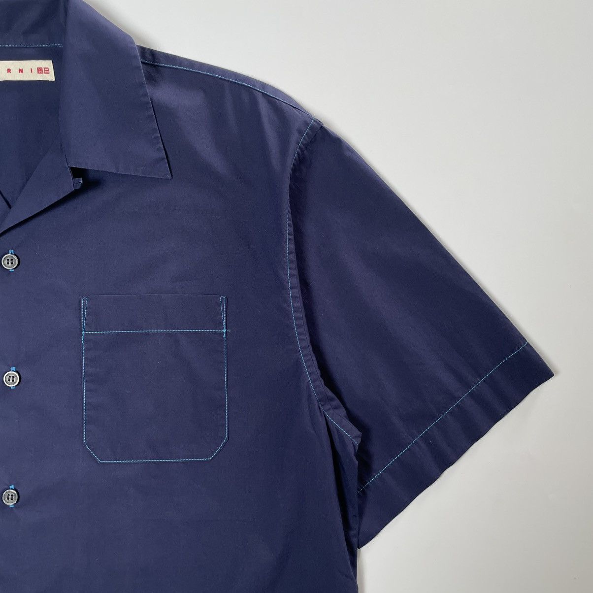 Marni × Uniqlo Uniqlo x Marni Oversized Shirt Navy Size US M / EU 48-50 / 2 - 4 Thumbnail
