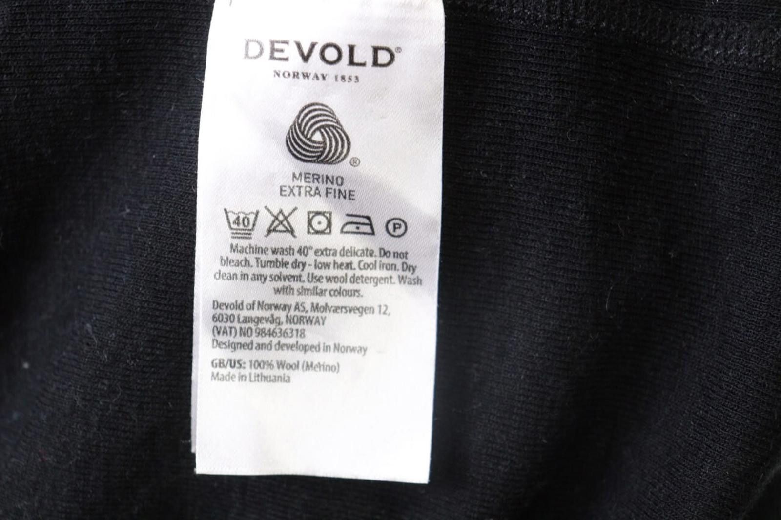Designer Devold Black Merino Wool Top Base Layer Size XXL Size US XXL / EU 58 / 5 - 12 Thumbnail