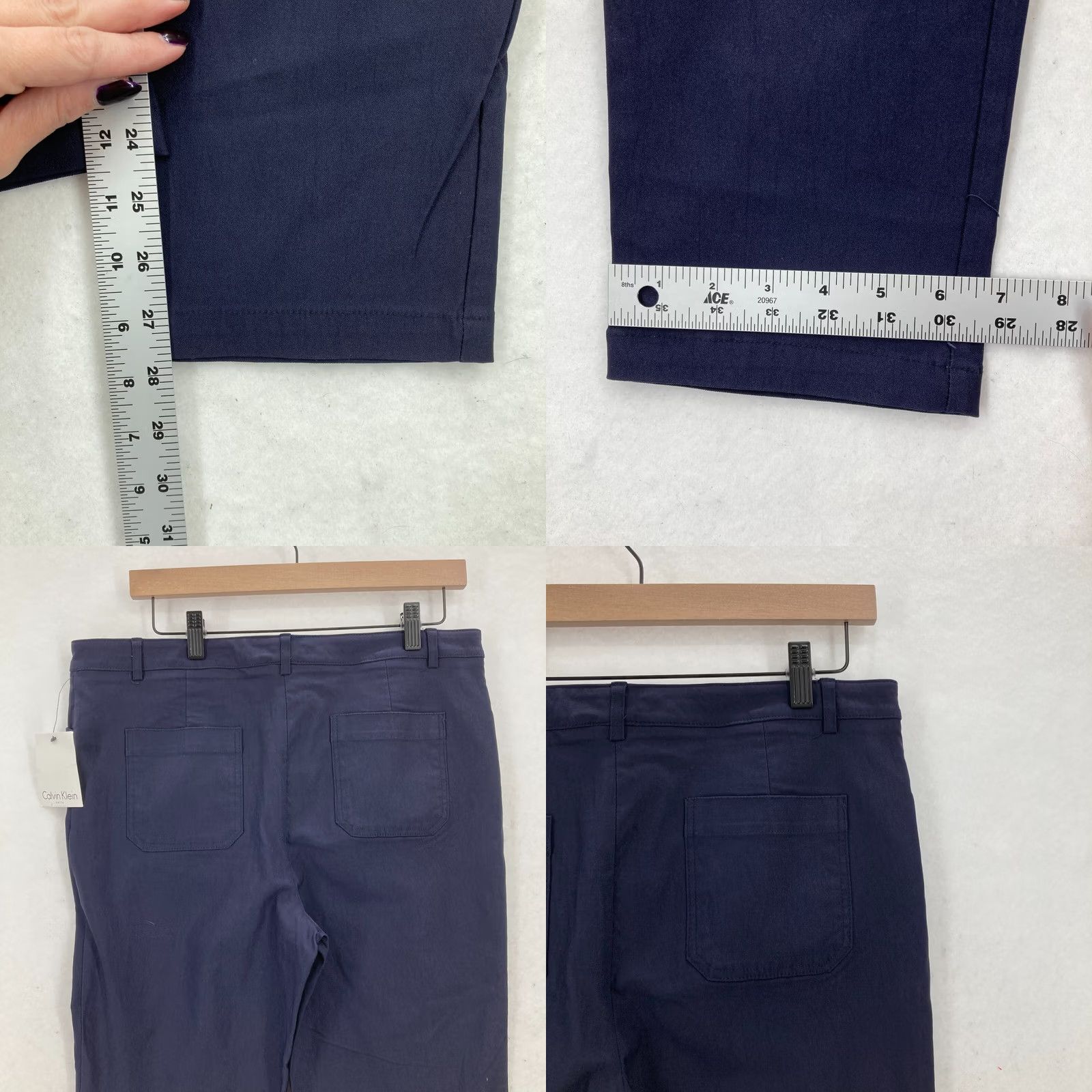 Calvin Klein Calvin Klein Dress Pants Women's 14 Blue Stretch Nylon Blend Skinny Ankle Career Size 36" / US 14 / IT 50 - 9 Thumbnail