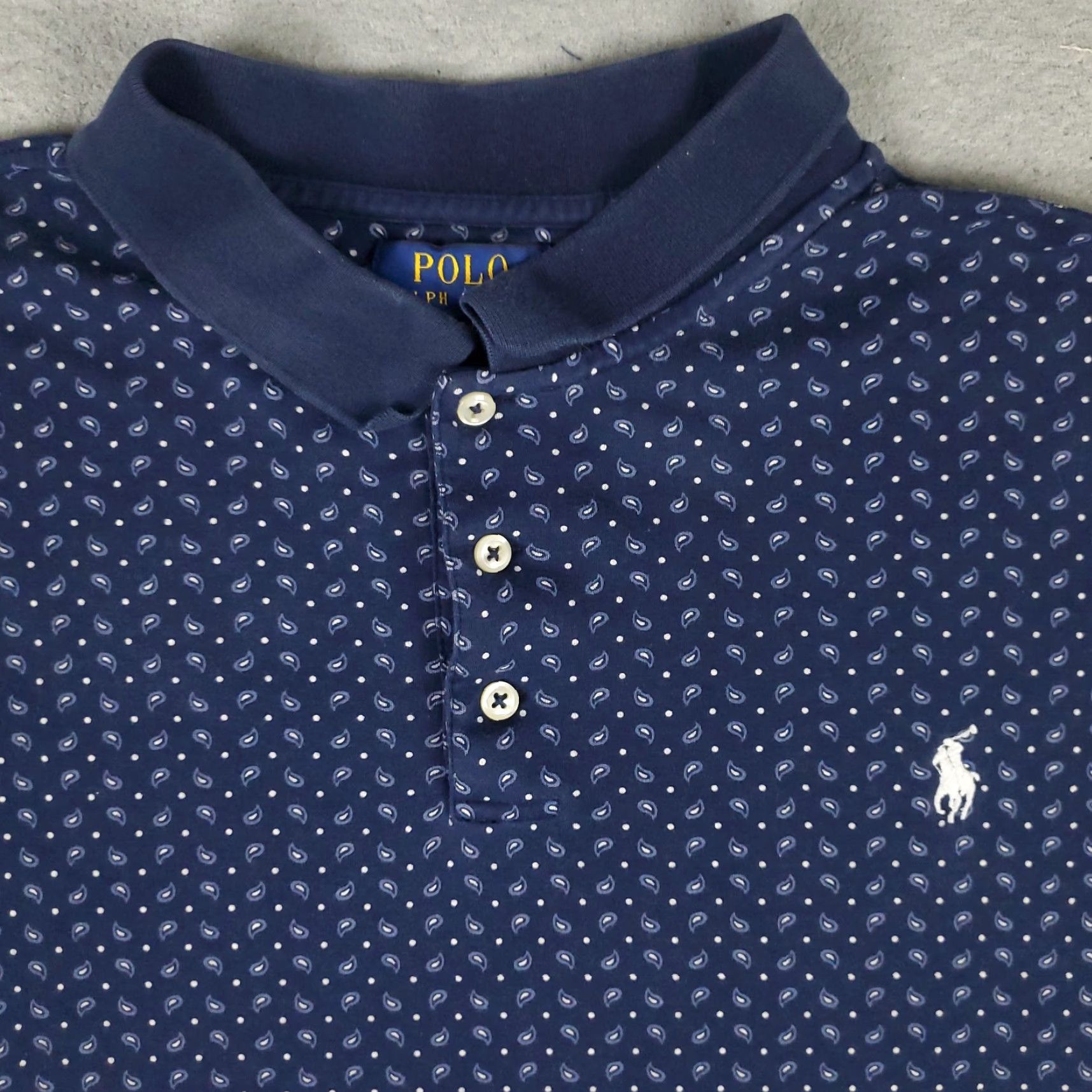 Ralph Lauren VINTAGE Ralph Lauren Polo Shirt Men 2XL Cotton Short Sleeve Blue Classic Casual All Seasons Size US XXL / EU 58 / 5 - 2 Thumbnail
