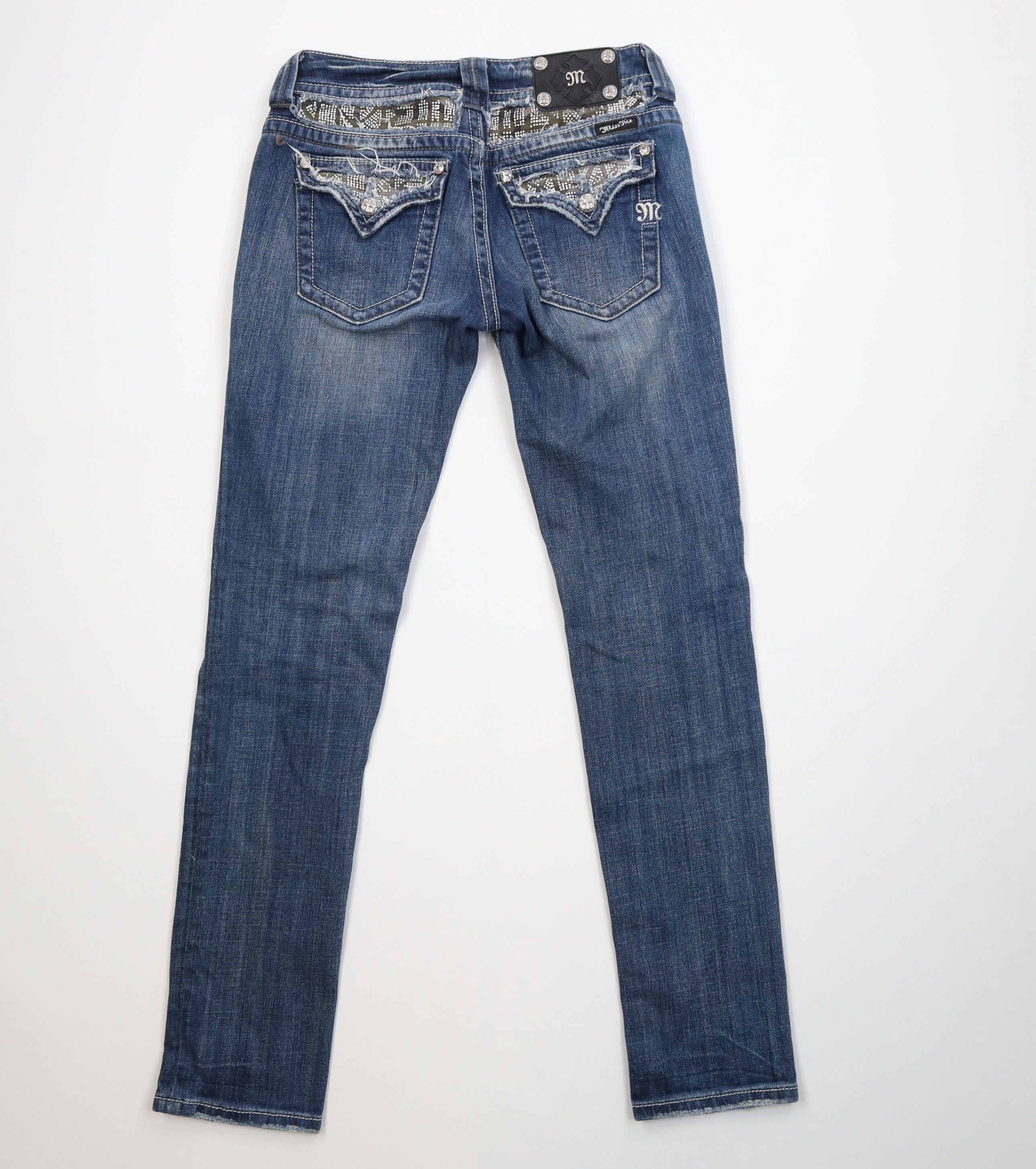 Miss Me Miss Me Stitch Jeweled Rhinestone Skinny Leg Jeans Blue Size 28" / US 6 / IT 42 - 9 Thumbnail