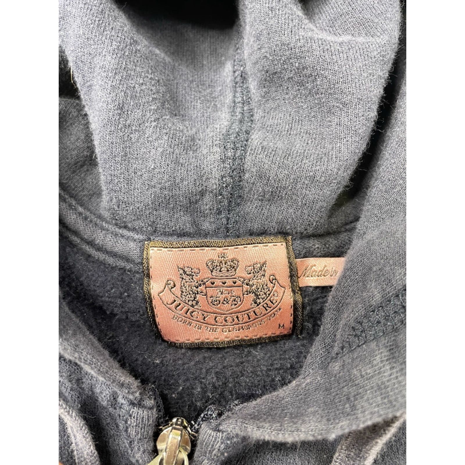 Juicy Couture VINTAGE Juicy Couture Hoodie Full Zip Y2K Barbiecore Velour Blue with Logo Womens M Size M / US 6-8 / IT 42-44 - 4 Thumbnail
