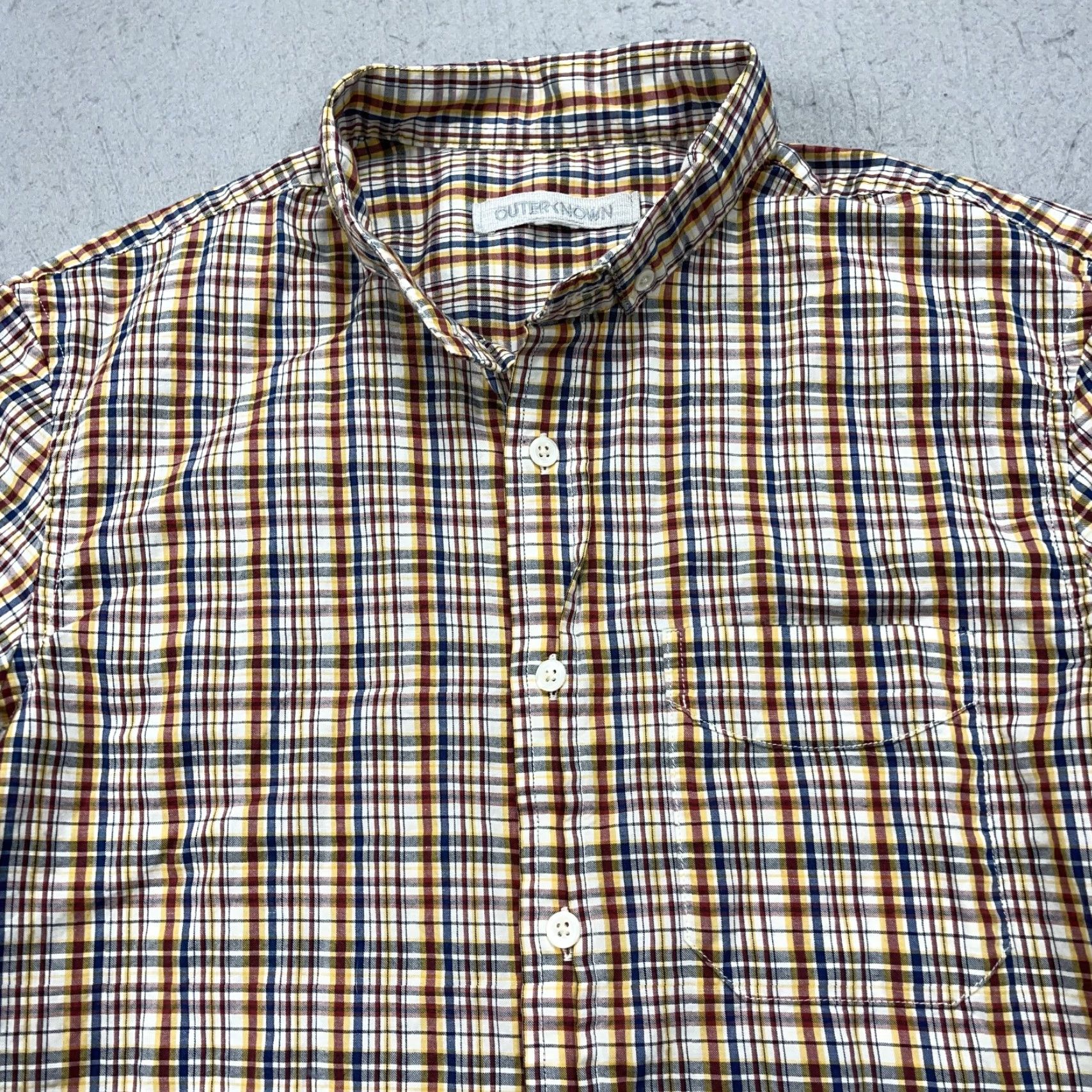 Outerknown Outerknown Shirt Mens M Yellow Plaid Camp Short Sleeve Button-Up Casual Size US M / EU 48-50 / 2 - 2 Thumbnail