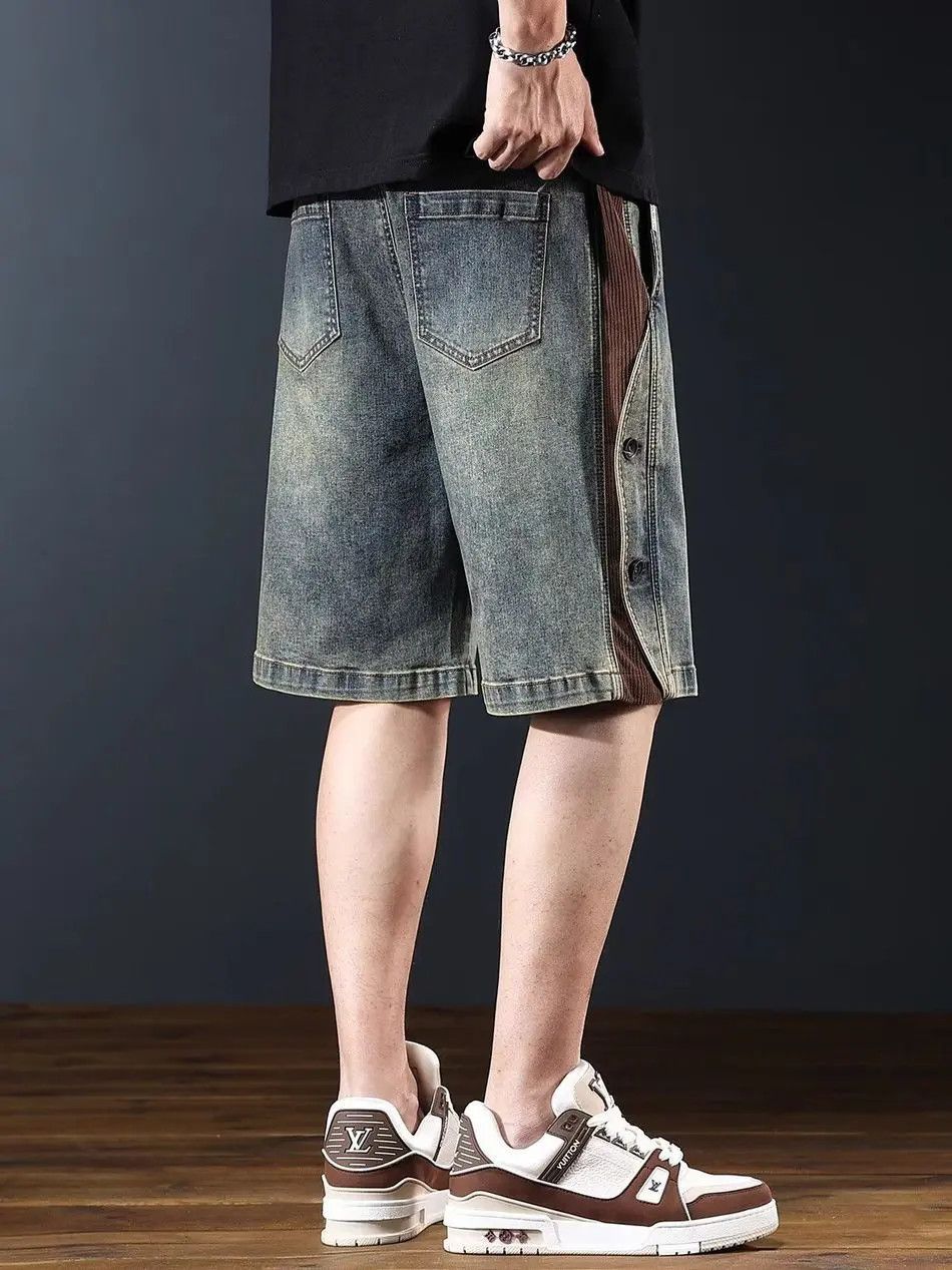 Japanese Brand Retro loose casual patchwork denim shorts Size US 32 / EU 48 - 4 Thumbnail