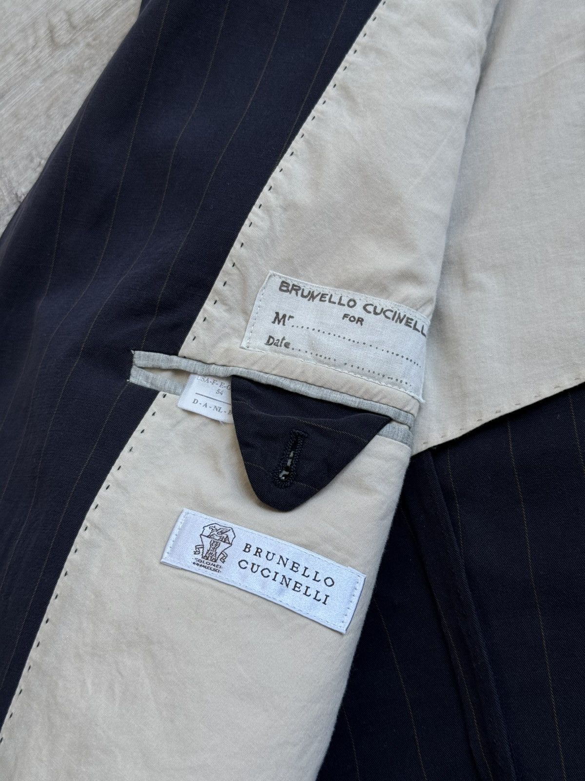 Brunello Cucinelli Brunello Cucinelli Pinstripe Cotton Cashmere Blazer Size 44R - 14 Thumbnail
