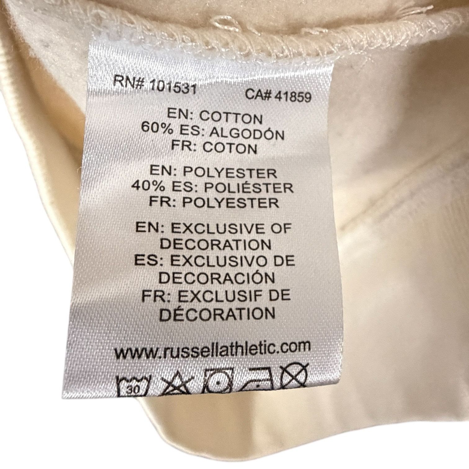 Russell Athletic Vintage 90s Russell Athletic Crewneck Sweatshirt Natural M Size US M / EU 48-50 / 2 - 6 Thumbnail