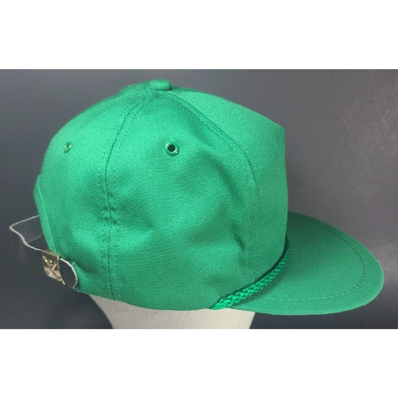 J Brand VINTAGE PIONEER SEED Hat Cap K Brand Farmer Trucker Rope Leather Strap USA Baseball Cap Adjustable Green 1990s Mens Size ONE SIZE - 6 Thumbnail