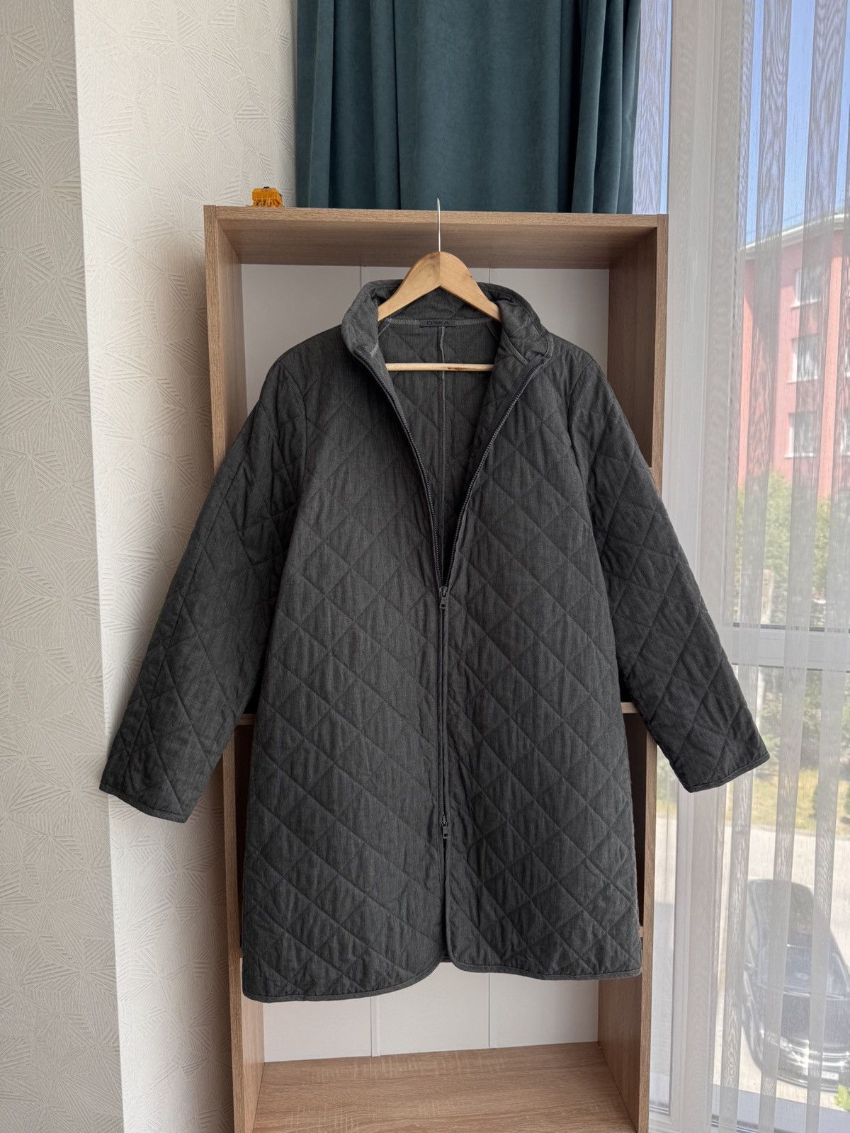 Vintage Vintage Oska Grey Wool Luxury Double Zip Quilted Jacket Size S / US 4 / IT 40 - 5 Thumbnail