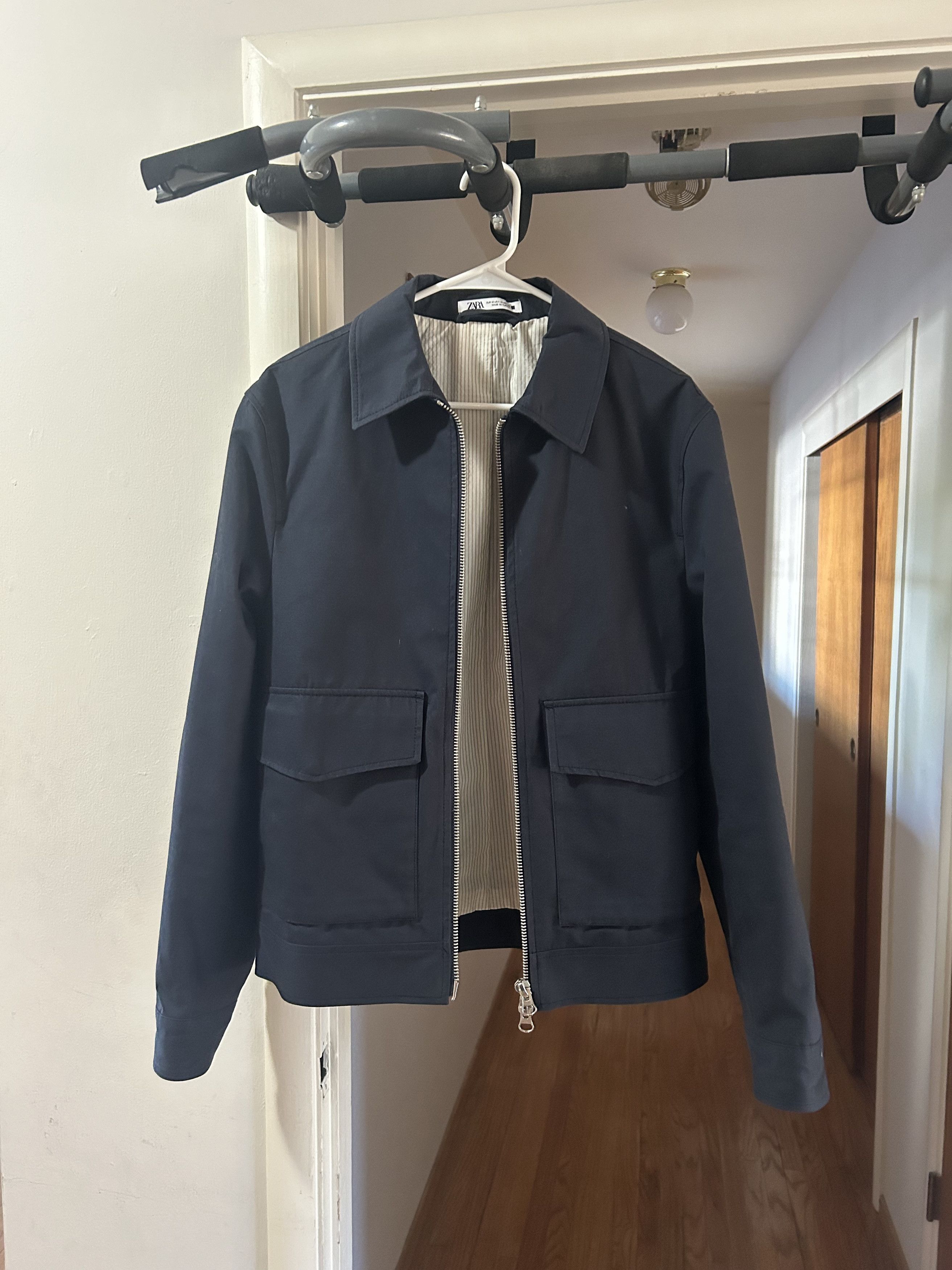 Zara Zara Navy Blue Pocket Jacket Size US M / EU 48-50 / 2 - 2 Thumbnail