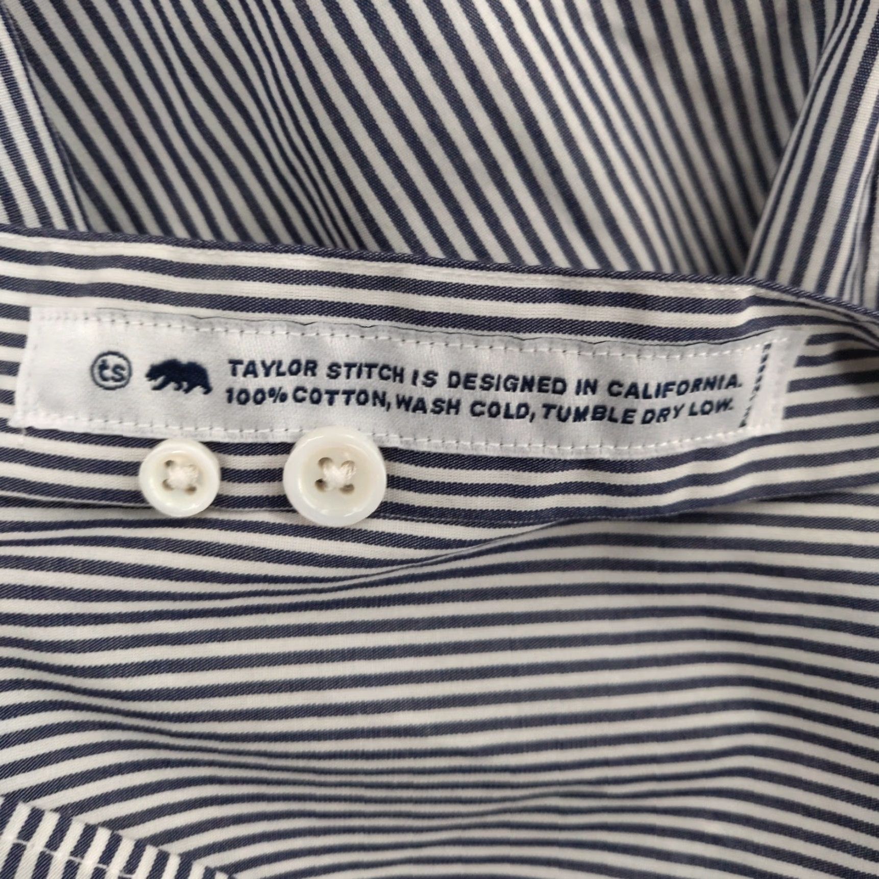 Taylor Stitch Taylor Stitch Shirt Mens Size 46 Blue Striped Long Sleeve Button-Down Collar Size US XXL / EU 58 / 5 - 6 Thumbnail