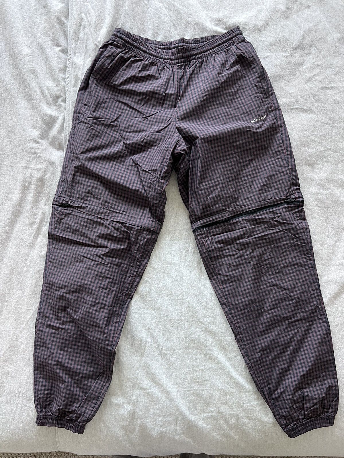 Balenciaga Balenciaga Zip Off Checkered Track Pants Size US 28 / EU 44 - 1 Thumbnail