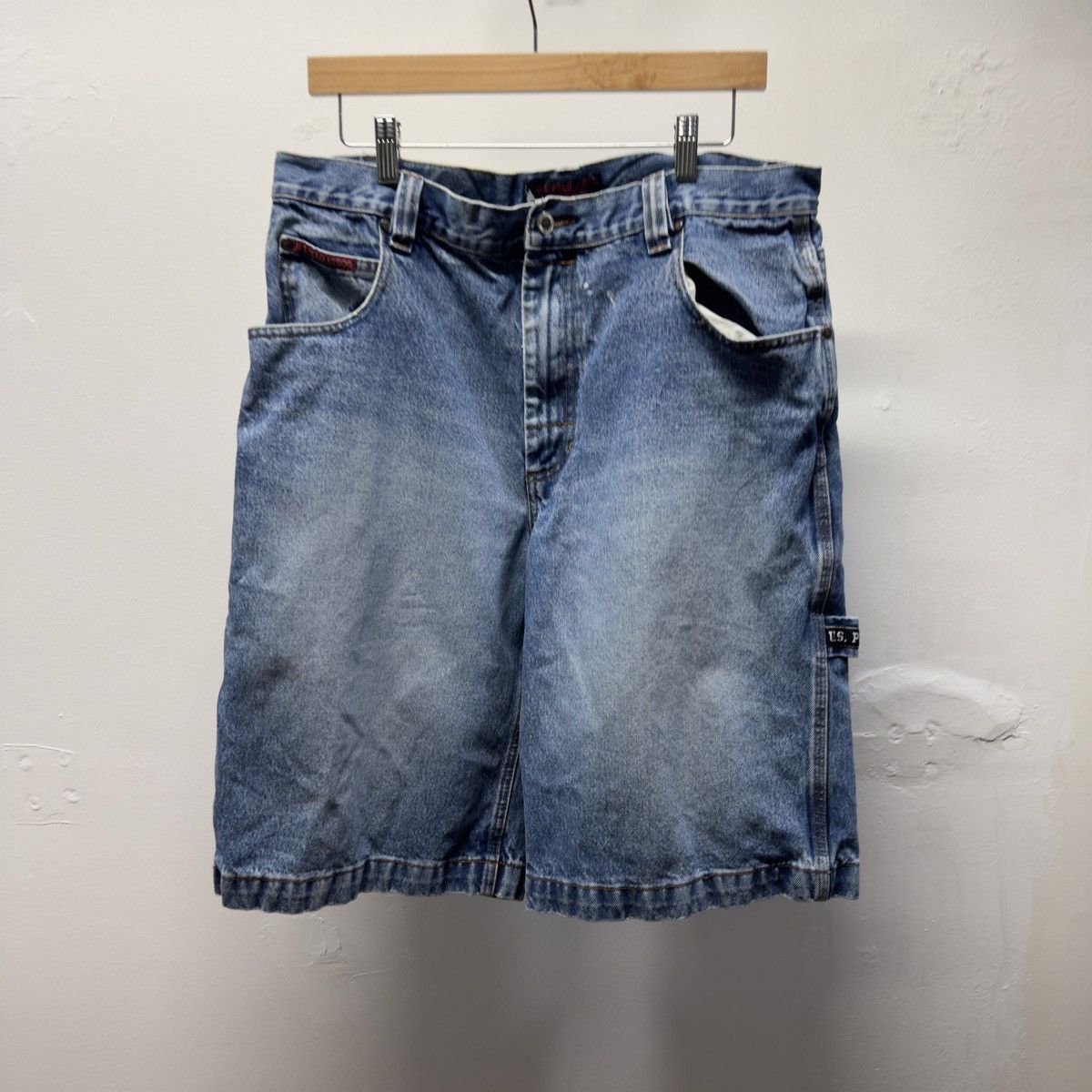 Vintage Faded Thrashed Distressed Denim Shorts Jorts ERD Grunge Size US 32 / EU 48 - 1 Thumbnail