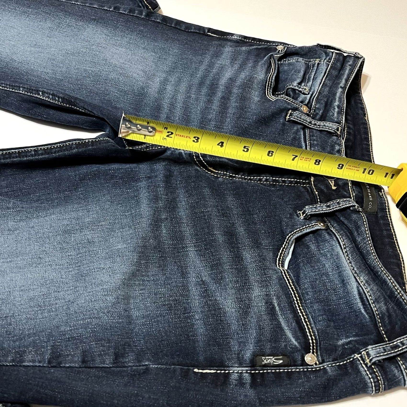 Silver Jeans Co. VINTAGE Silver Jeans Co Britt Slim Boot Jeans Womens 33x31 33x30 Blue Stretch Denim Embroidered Pockets Bootcut Size 24" / US 00 / IT 34 - 4 Thumbnail