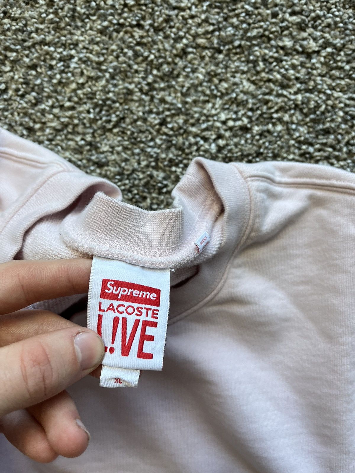Lacoste × Supreme SS18 Supreme Lacoste Pink Crewneck Size XL RARE Size US XL / EU 56 / 4 - 3 Thumbnail