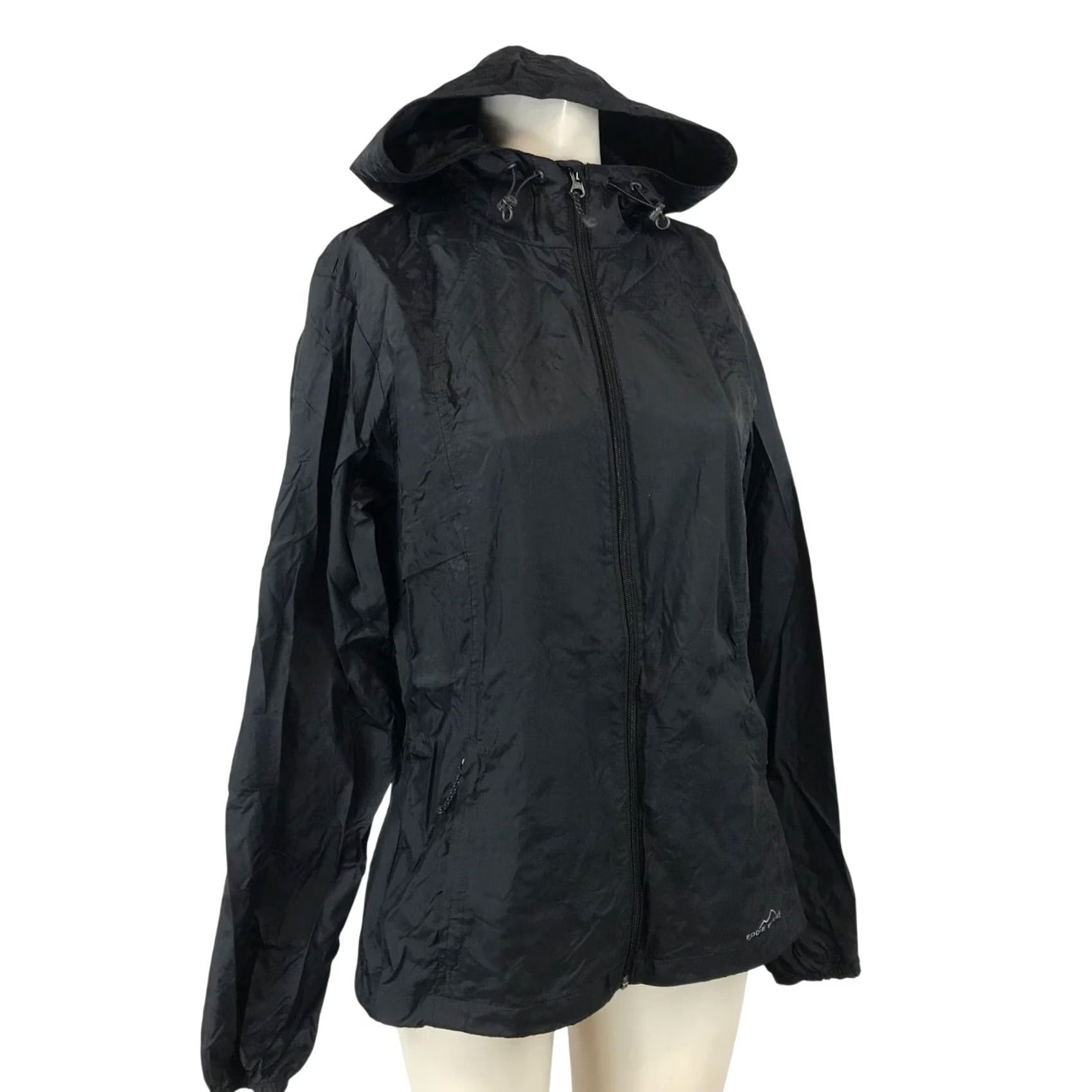 Eddie Bauer EDDIE BAUER WOMENS LARGE BLACK FULL ZIP HOODED LIGHTWEIGHT JACKET COAT Size L / US 10 / IT 46 - 2 Thumbnail