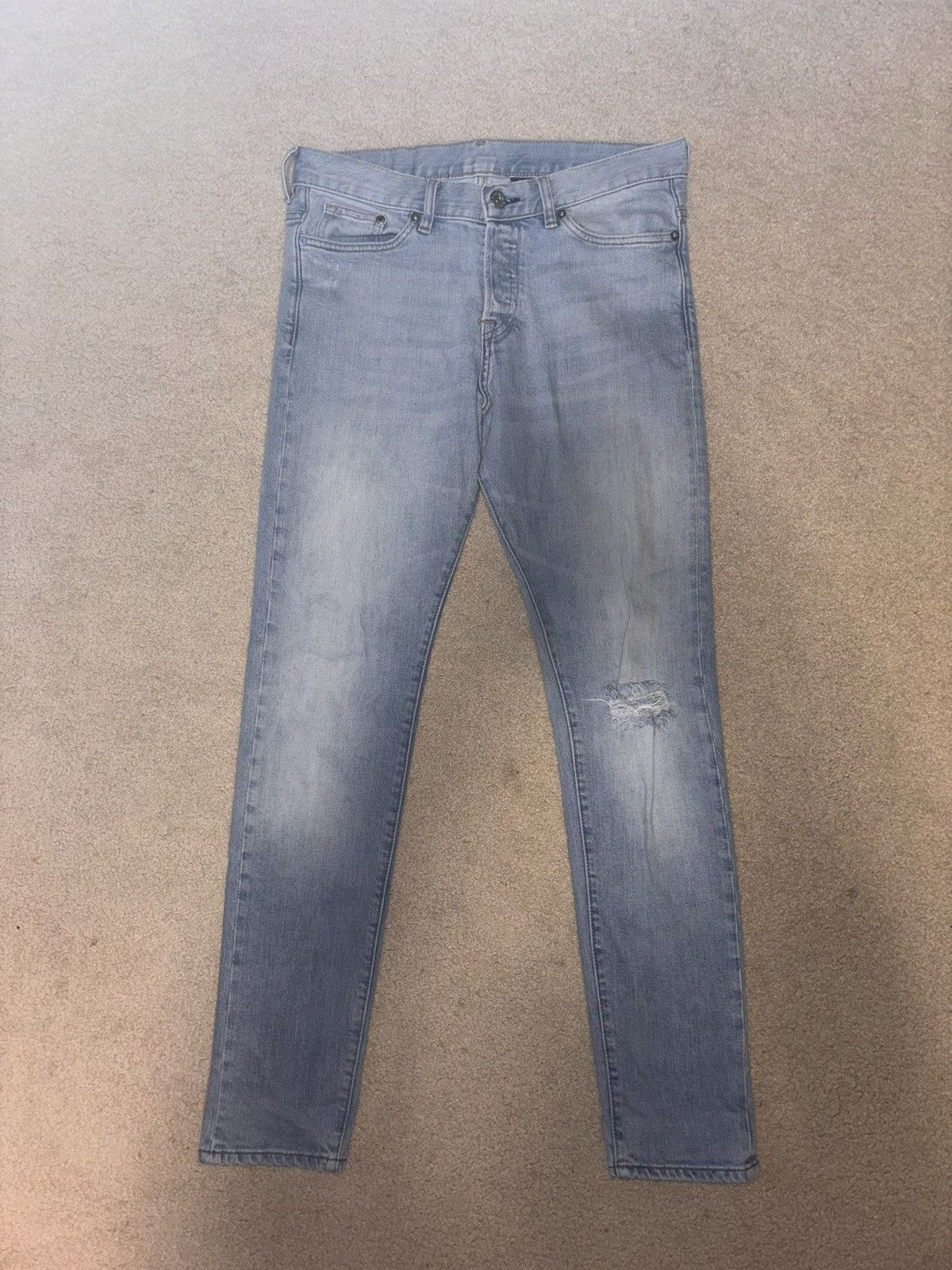 H&M H&M Jeans Mens 30x32 White Wash Denim Slim Size US 30 / EU 46 - 2 Thumbnail